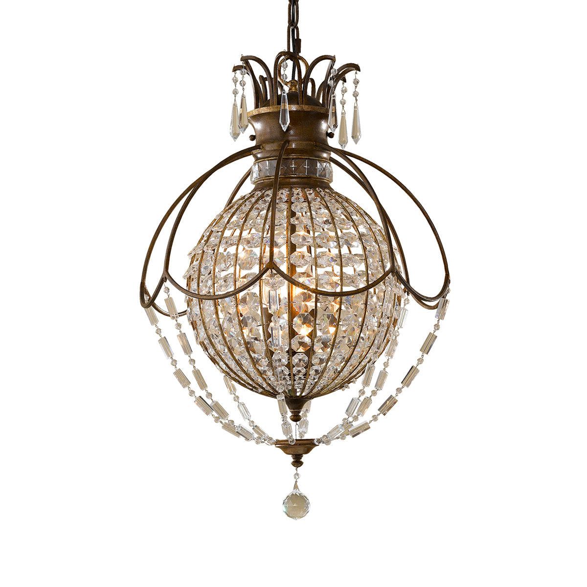 Bellini 1/3Lt Center Ceiling Light - British Bronze Finish - Elegant Dining Room & Bedroom Lighting Fixture