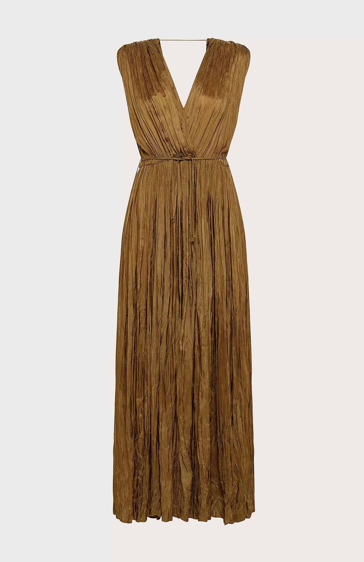 Crinkled Viscose Dress for Women - Soft & Flowy Beige Midi Dress - Perfect for Summer, Beach Vacations & Casual Outings