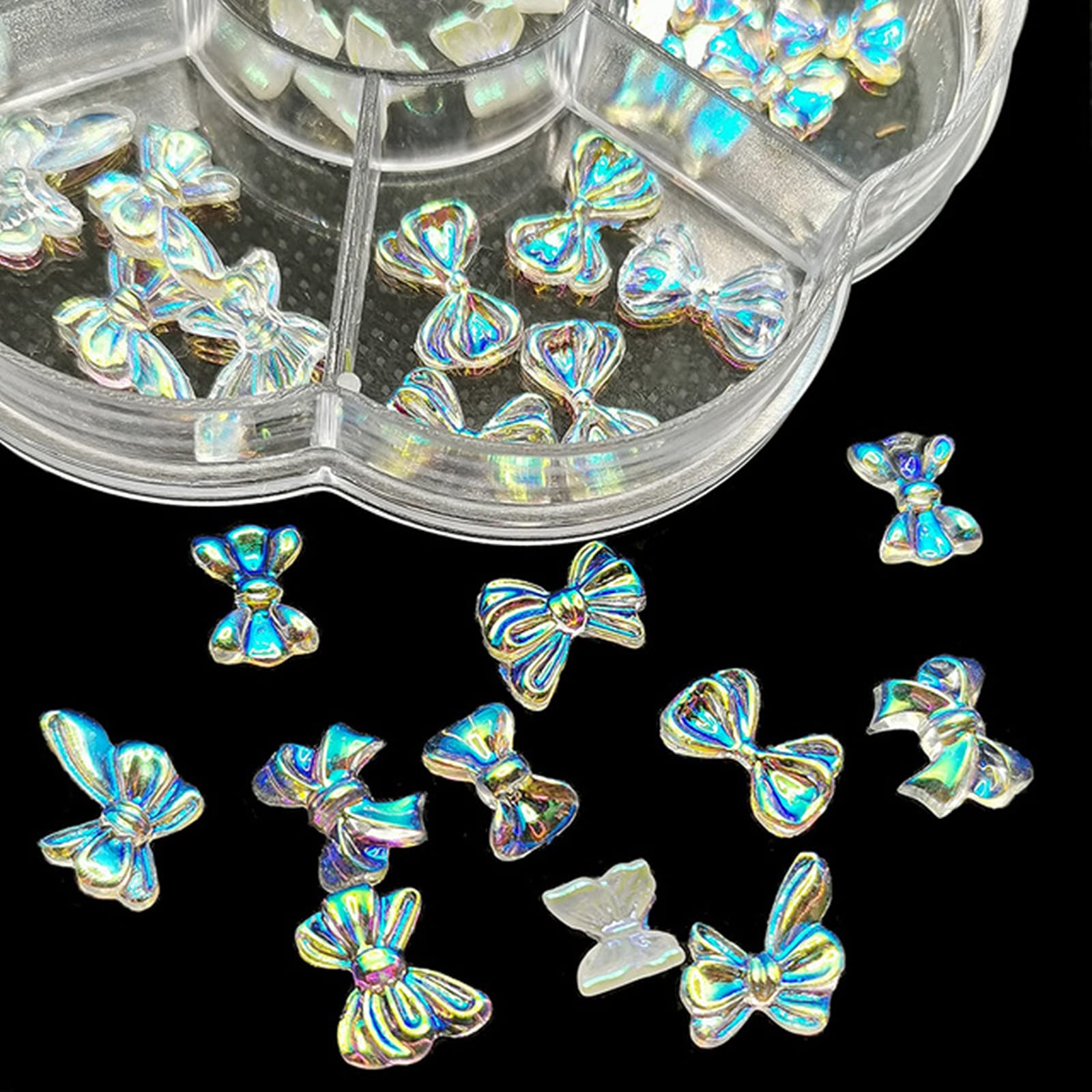 42 Pcs 3D Rhinestone Bow-Knot Nail Charms - DIY Nail Art Decorations for Women & Girls | Perfect for Manicures, Nail Extensions, Parties, Weddings & Special Occasions | Great for Home Nail Salon, Gift Giving & Professional Use | Enhance Your Nail Designs for Holidays, Prom, Bridal Showers & Everyday Glam