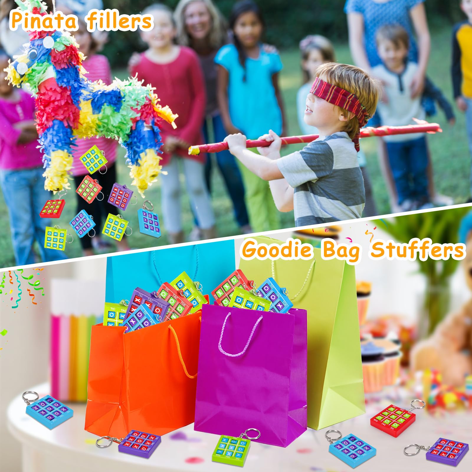 16 Pcs Tic Tac Toe Game Keychain Set - Fun Party Favors for Kids Ages 4-12 | Birthday Goodie Bags, Classroom Rewards, Treasure Chest Prizes, Easter Basket Stuffers & Pinata Fillers - Perfect for Birthday Parties, School Events & Holiday Celebrations