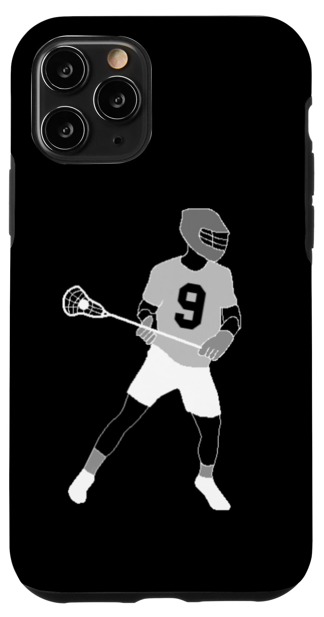 iPhone 11 Pro Case - Premium Lacrosse Player Design #9 with Black Background - Perfect for Sports Fans & iPhone Protection
