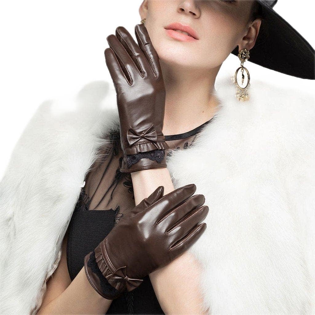 XOMO Women's Driving Gloves - Genuine Lambskin Leather Winter Gloves for Ladies - Warm, Soft & Stylish - Perfect for Cold Weather Commuting, Road Trips & Outdoor Activities