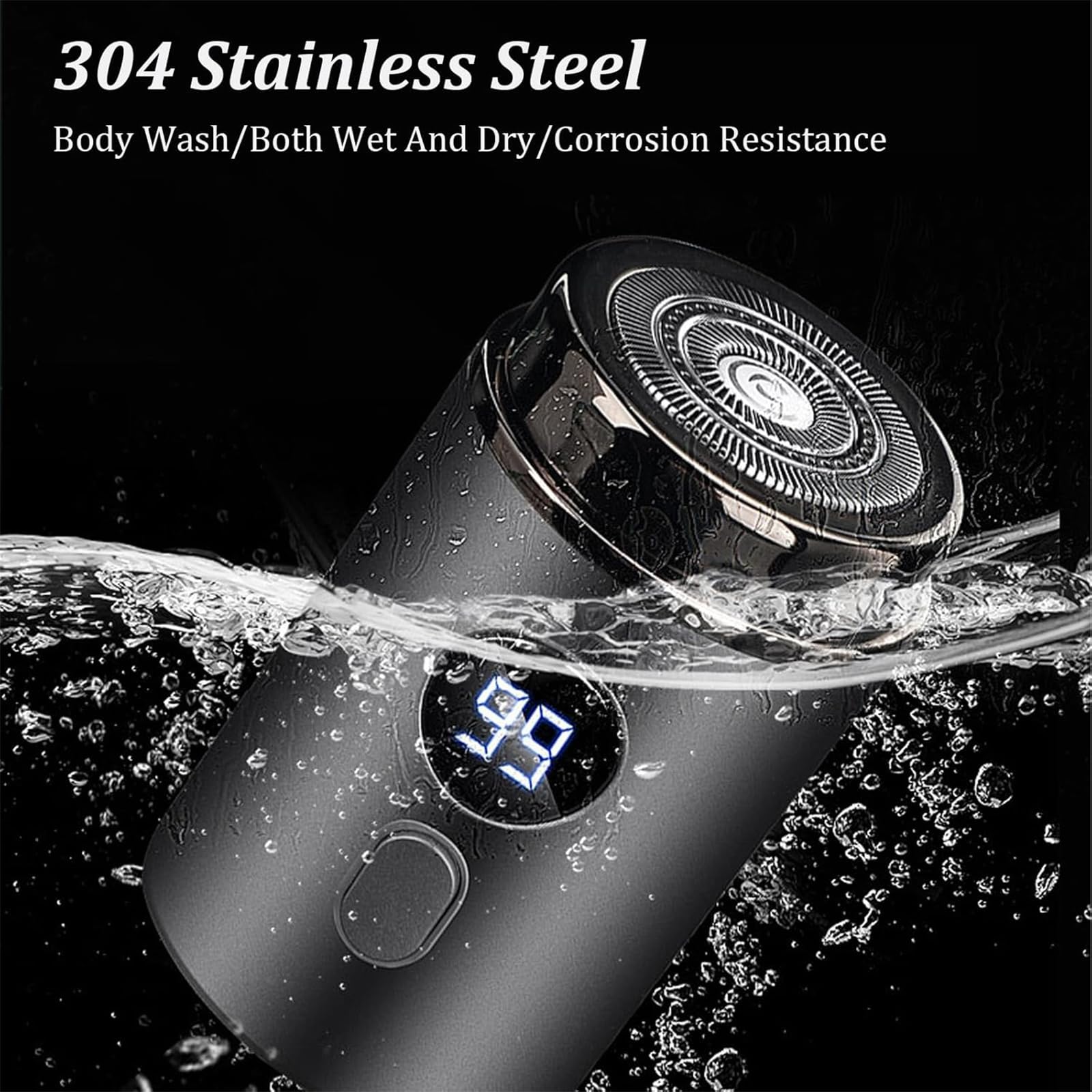 Timeatea 3D Floating Electric Shaver - Waterproof Portable Men's Razor with LED Power Display, Mini Travel Shaver for Smooth Shaving at Home, Gym or Business Trips (Gold)