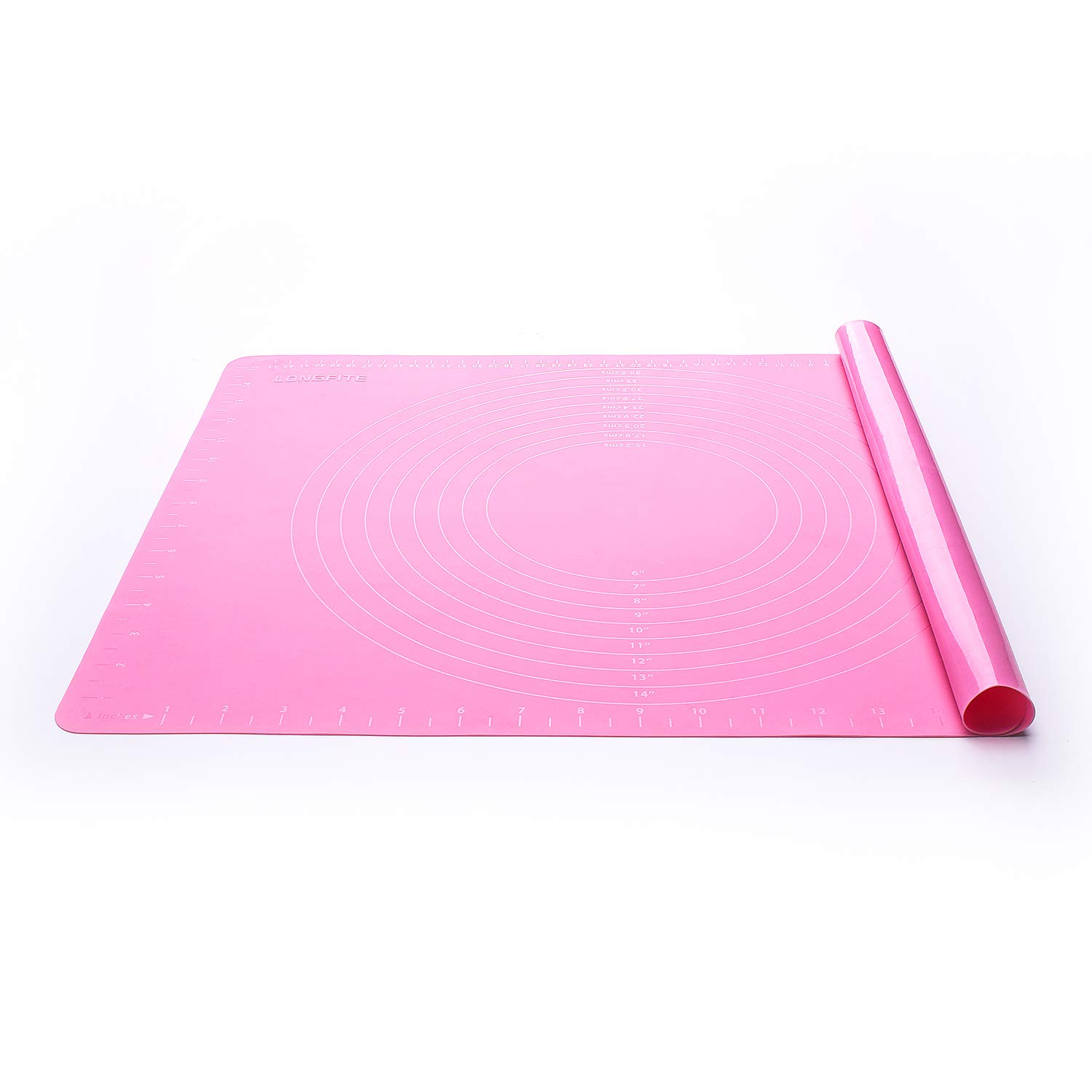 Extra Large Non-Stick Silicone Baking Mat for Rolling Dough, Pastry Making & Countertop Protection - Measurement Markings Included - Perfect for Fondant, Pie Crust & Cutting Table (XL Pink) - Ideal for Home Bakers & Professional Kitchens
