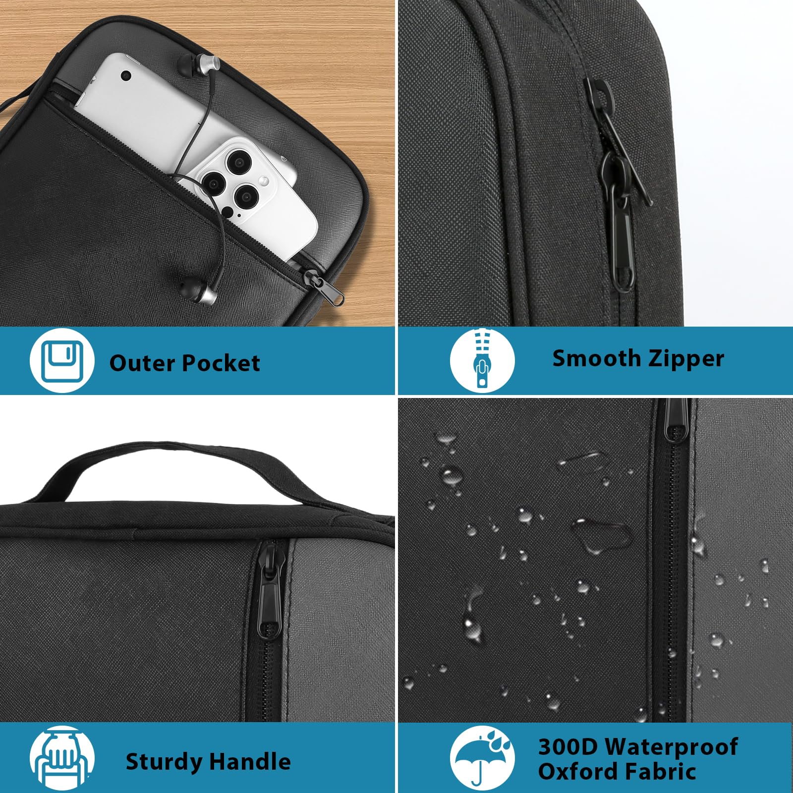 Bible Cover for Women & Men - Durable Bible Carrying Case with Handle & Pockets, Protective Church Organizer Holder Bag - Perfect Christian Gift for Girls, Boys & Adults (Grey) - Ideal for Church, Bible Study & Travel