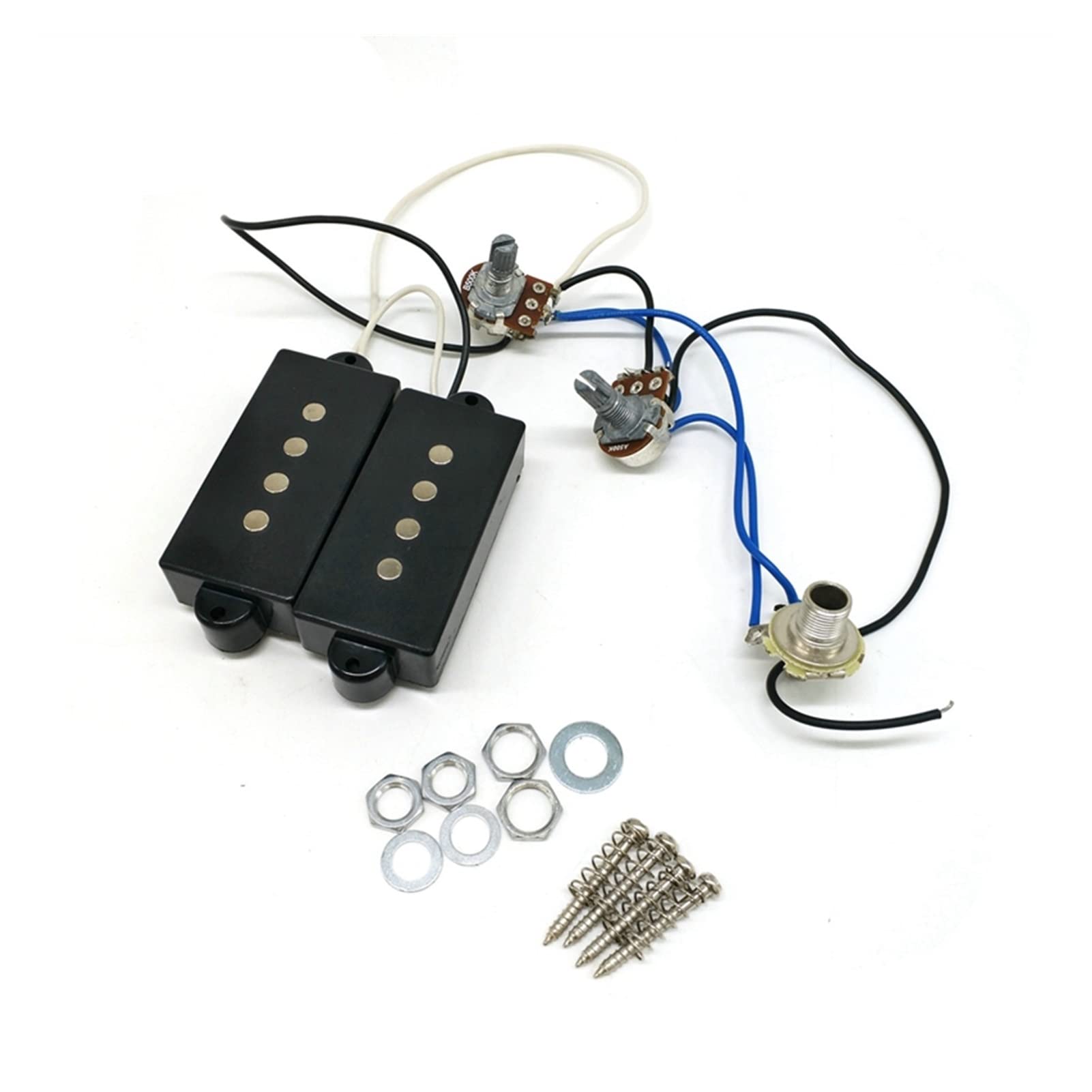 Premium Humbucker Guitar Pickup Set for Electric Guitar - 4-String PB Bass Neck & Bridge Pickups with Wire Harness - Perfect for Rock, Blues & Metal Performances
