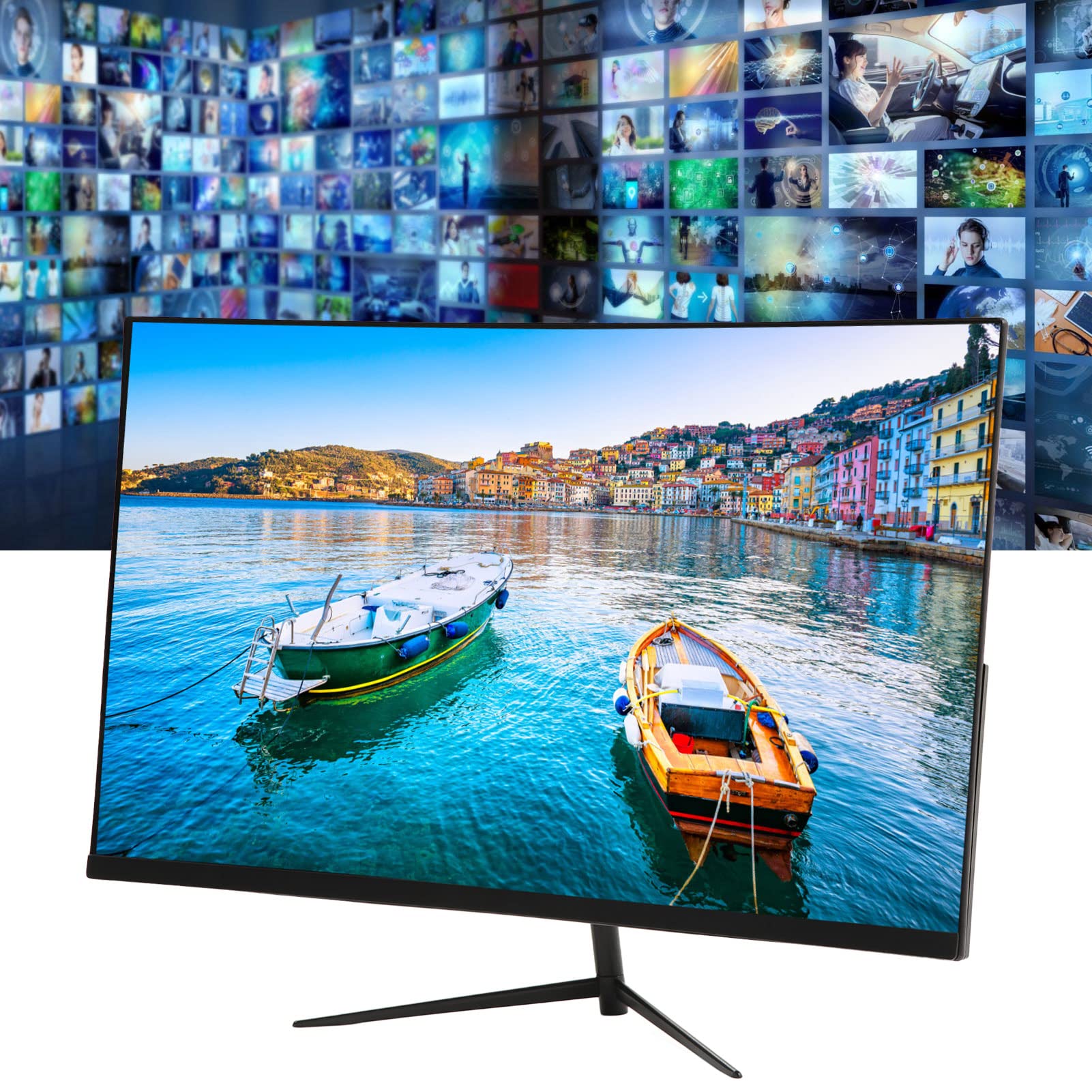 27-inch Fnppyrd Computer Monitor - Full HD LCD Display with High Brightness, Auto Ghosting, High Contrast - Ideal for Industrial Equipment (Plug Included) - Perfect for Office, Gaming, and Professional Workstations