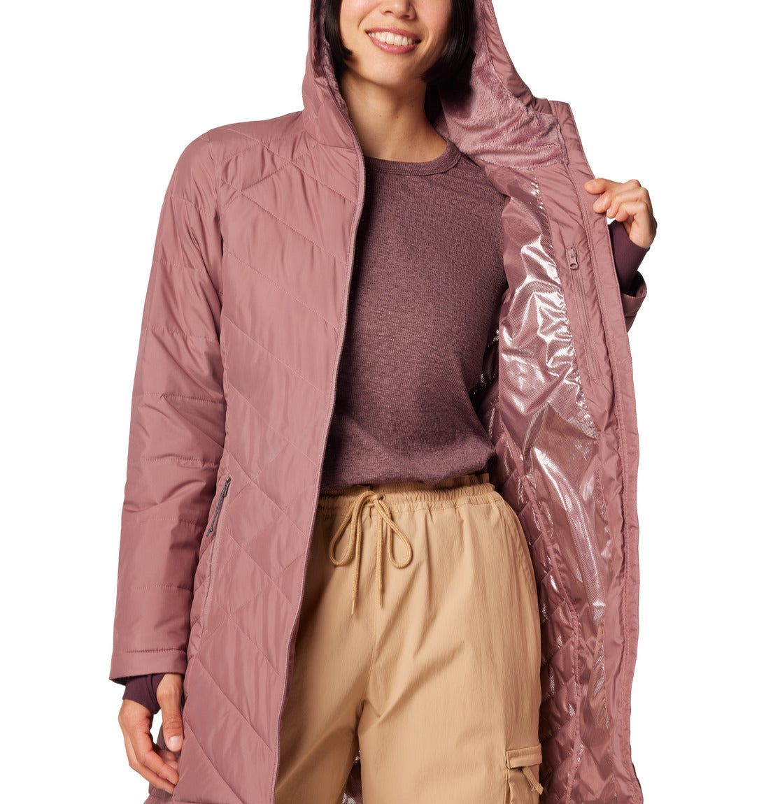 Columbia Heavenly™ Long Hooded Jacket for Women - Waterproof Winter Coat with Omni-Heat Thermal Reflective Technology - Perfect for Hiking, Skiing & Outdoor Adventures