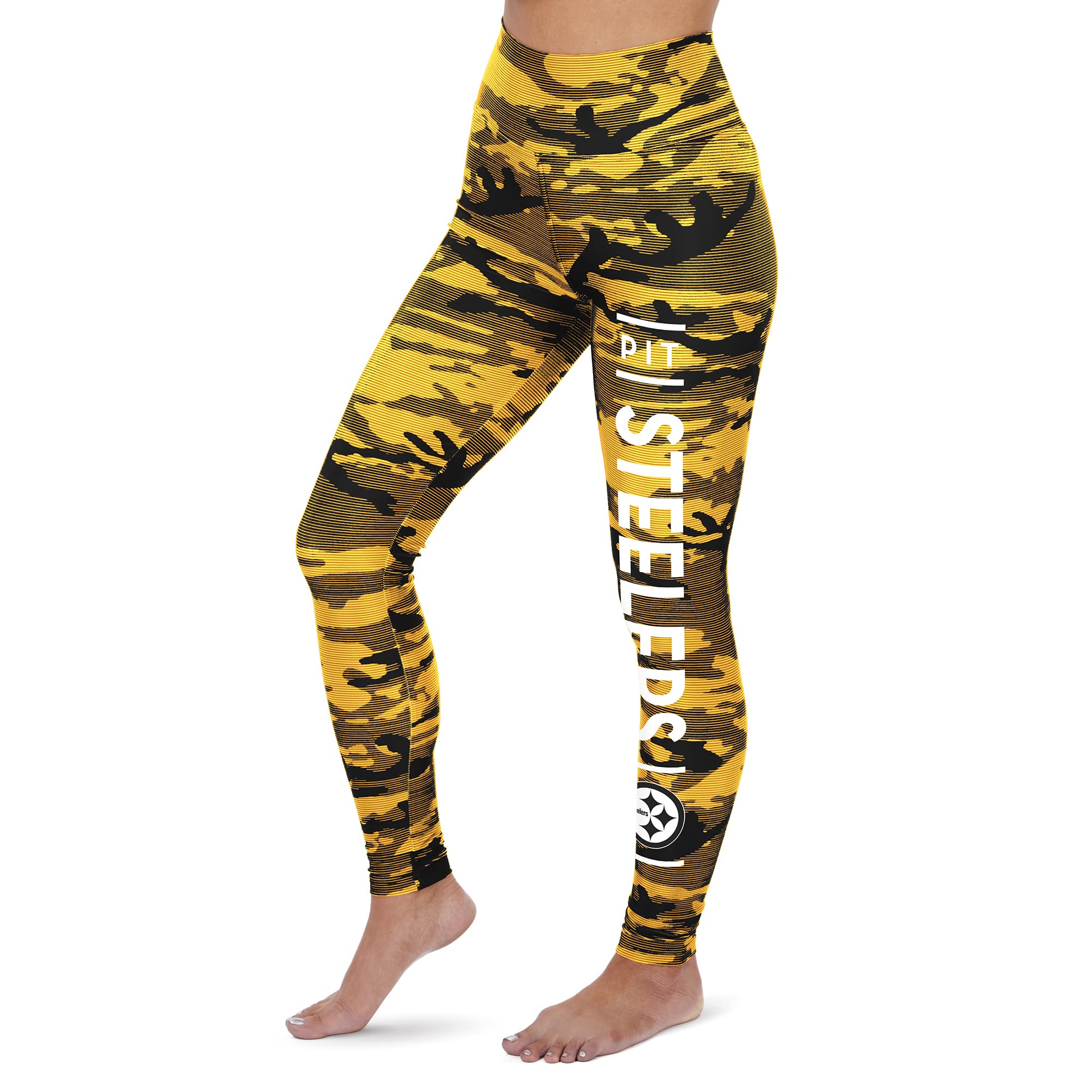 Zubaz NFL Women's Camo & Striped Leggings - Team Colors for Football Fans | Game Day Outfit, Workout & Casual Wear