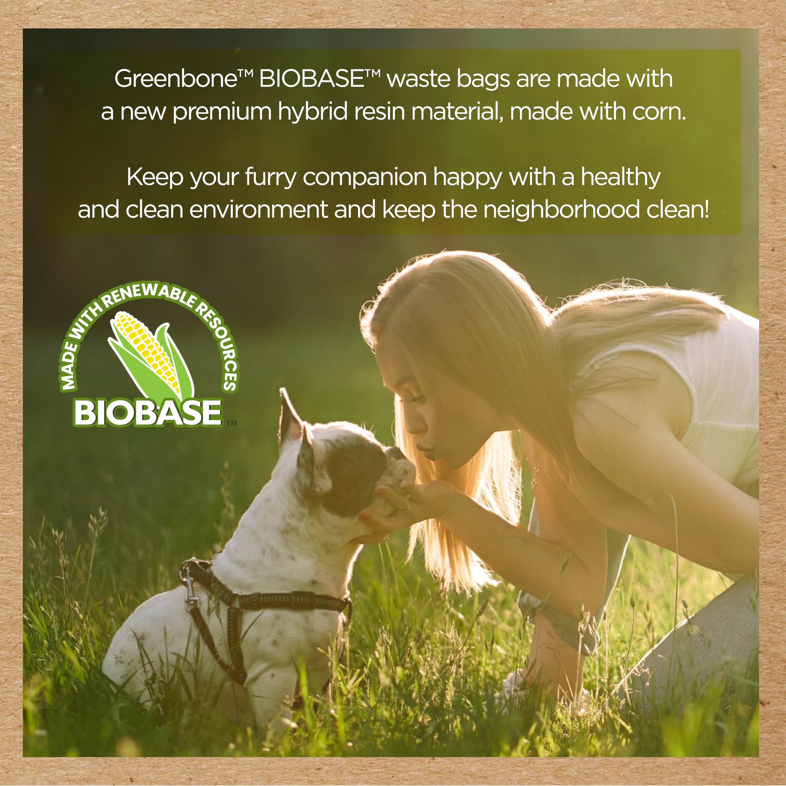BioBase Pet Waste Bags - 8 Rolls, 96 Bags - 13x9 Inch Dog Poop Bags for Easy Cleanup on Walks, Park Visits & Backyard Cleanup