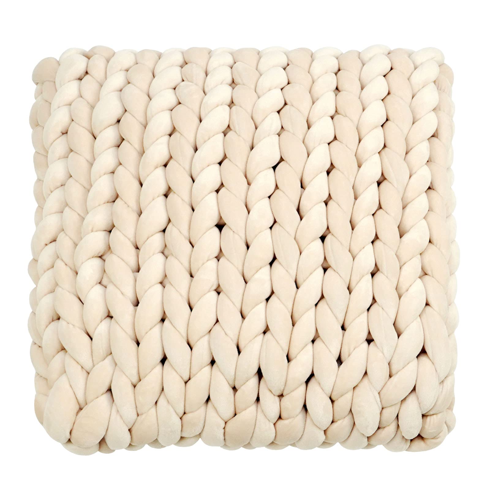 Chunky Knitting Yarn for Hand & Arm Knitting - Super Soft Giant Cotton Tube Yarn (3Lbs, Beige) | DIY Blanket, Pet Bed & Pillow Making Supplies | Perfect for Home Decor, Cozy Throws & Gift Projects