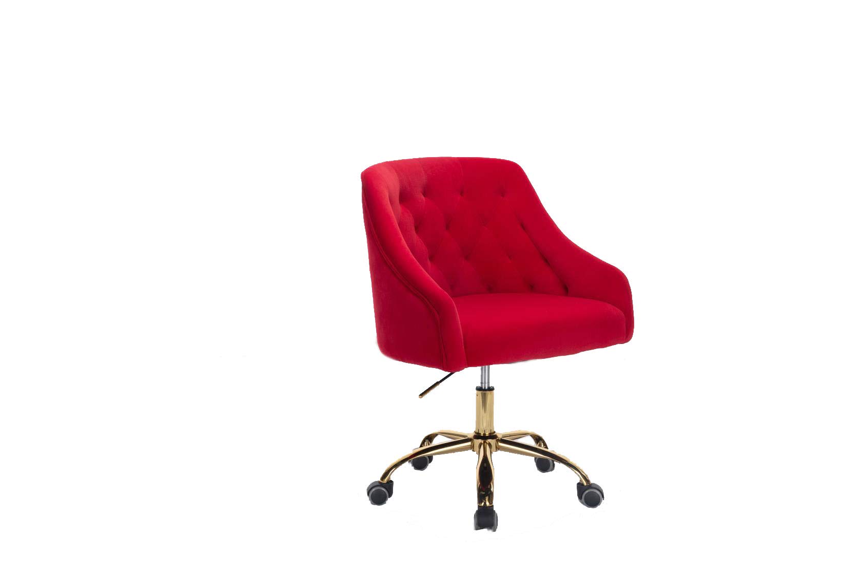 ZOBIDO Velvet Seashell Swivel Office Chair with Wheels - Ergonomic Home Desk Chair for Women, Girls & Kids, Perfect for Living Room, Vanity or Study (Red) - Comfortable Seating for Work, Gaming & Relaxation