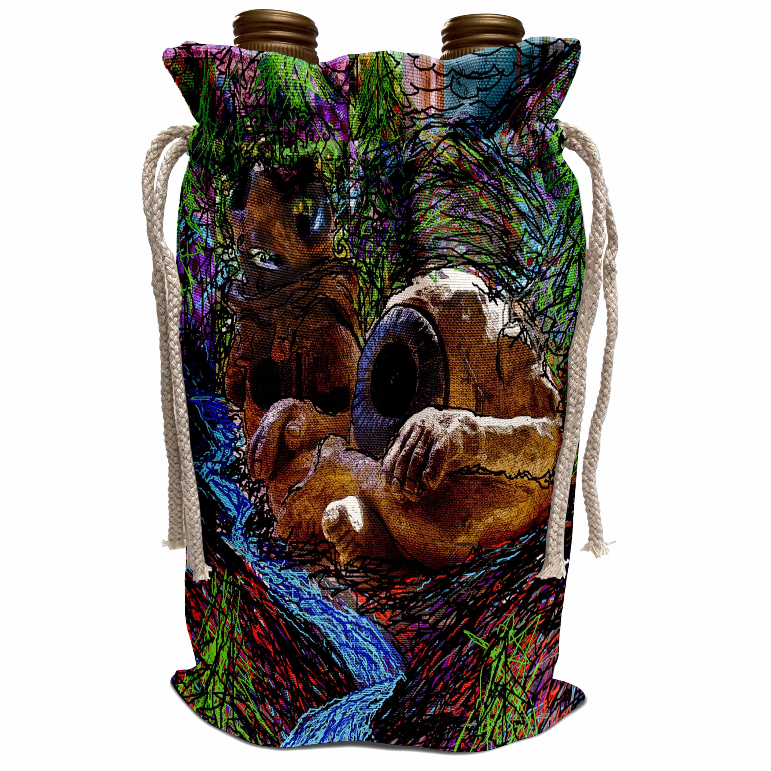 CERAMIC CHARACTERS DYLAN SEIBOLD Wine Bag - Handmade Handicraft Gift for Wine Lovers, Perfect for Weddings, Anniversaries & Special Occasions