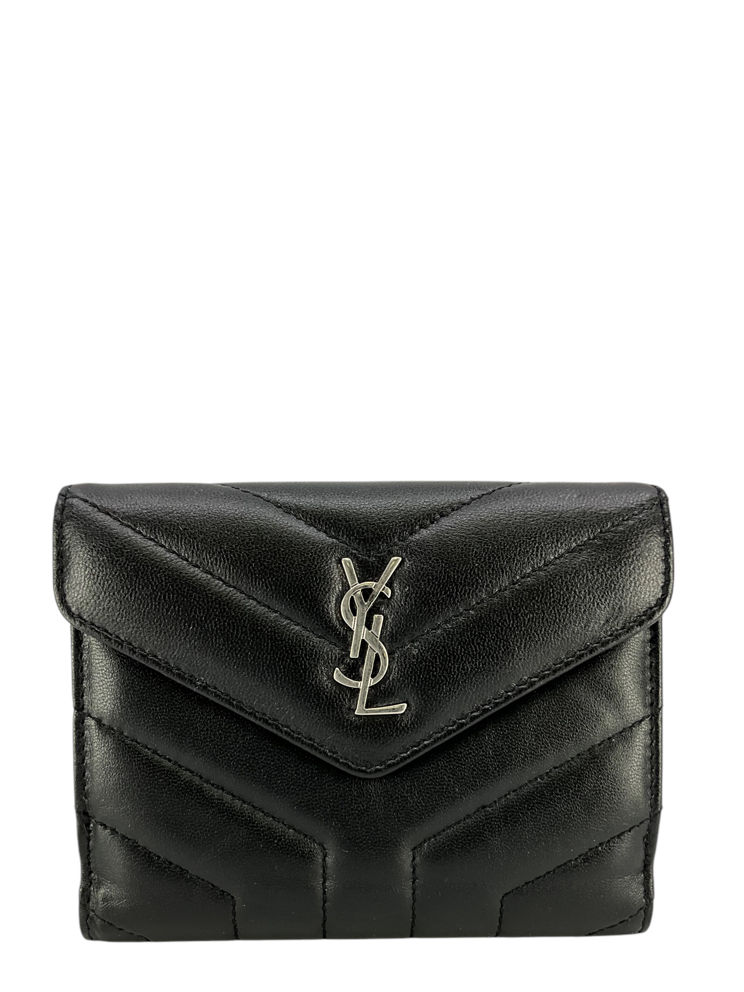 Saint Laurent YSL Quilted Lambskin Compact Loulou Wallet - Luxury Designer Wristlet Clutch for Women | Perfect for Evening Events, Parties & Date Nights
