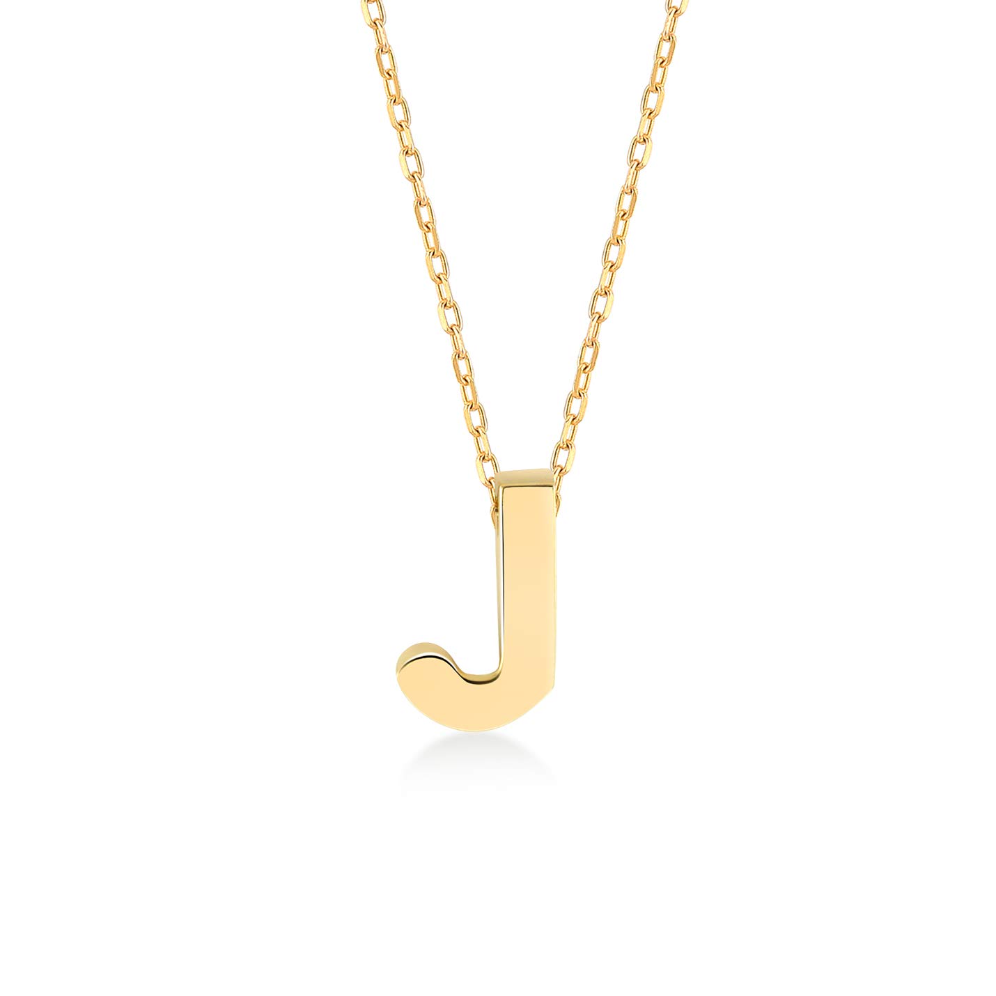 14K Solid Gold Initial Necklace for Women - Personalized Custom Letter Pendant in 14K Real Gold | Dainty Alphabet Necklace in 14K Yellow Gold | Elegant Jewelry Gift for Birthday, Anniversary & Valentine's Day | Perfect for Everyday Wear, Date Nights & Special Occasions | 18
