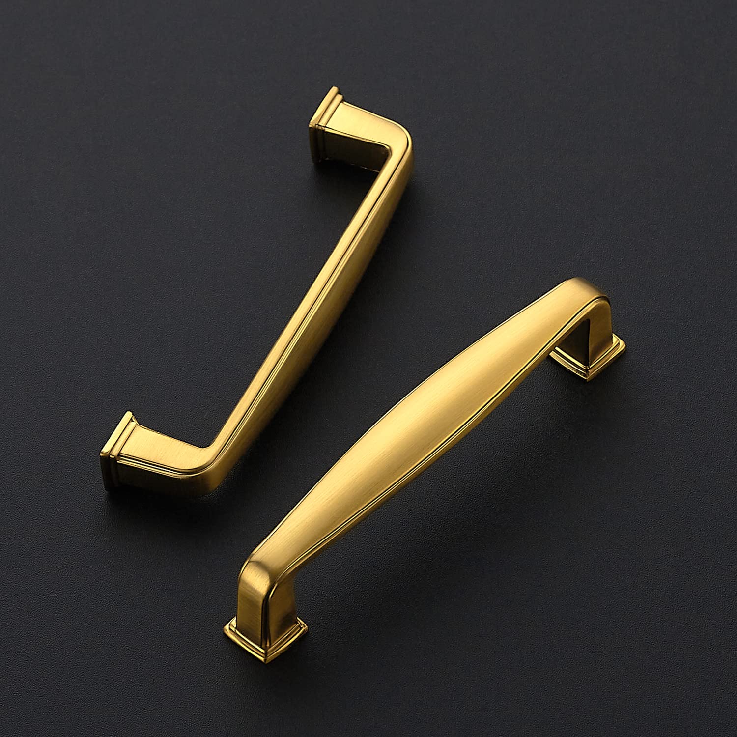 Brushed Brass Cabinet Handles 20 Pack - Solid 3.75