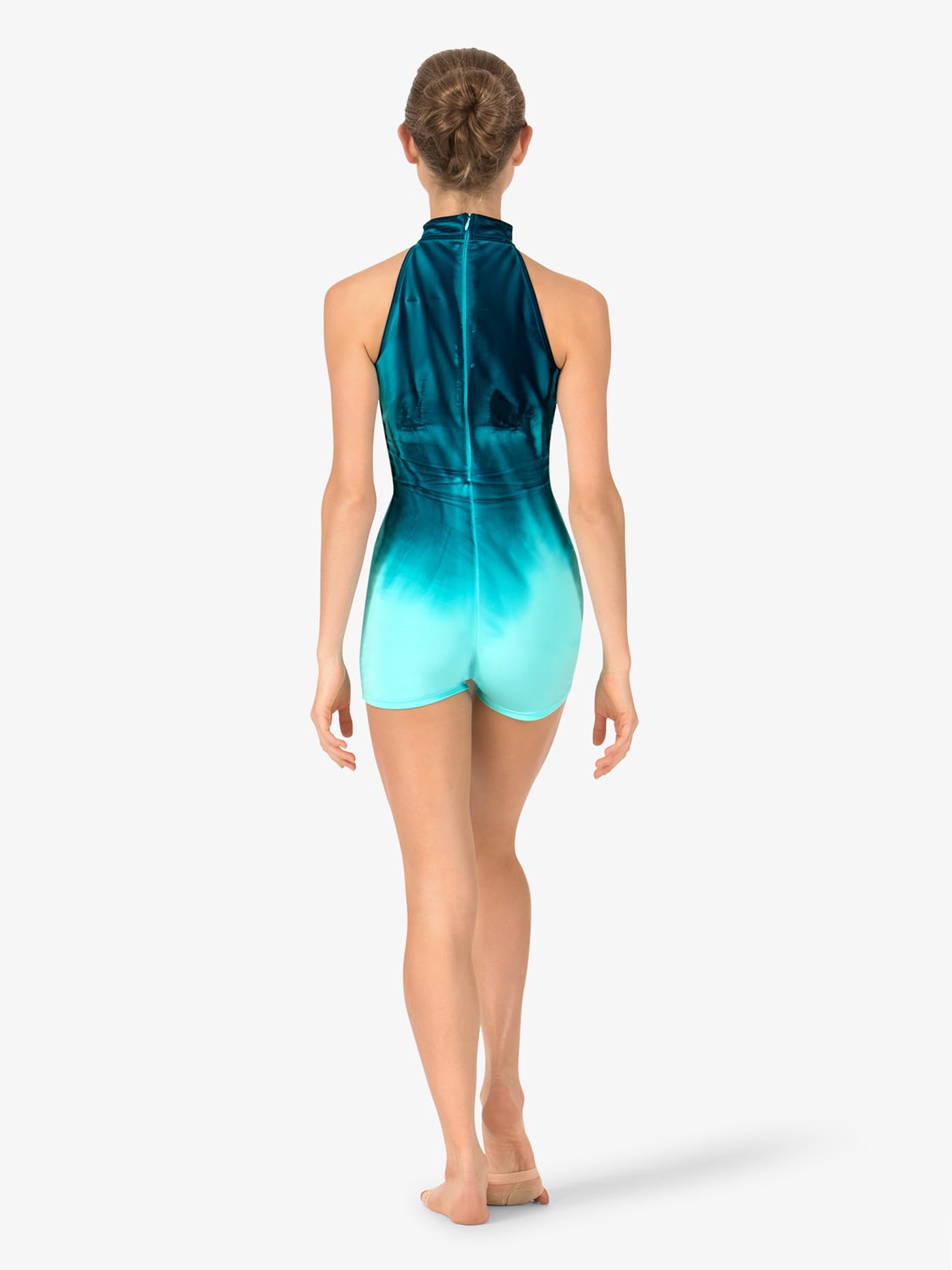 Hand Painted Watercolor Women's Halter Shorty Unitard - Stretchy Dance Leotard for Ballet, Yoga & Performance