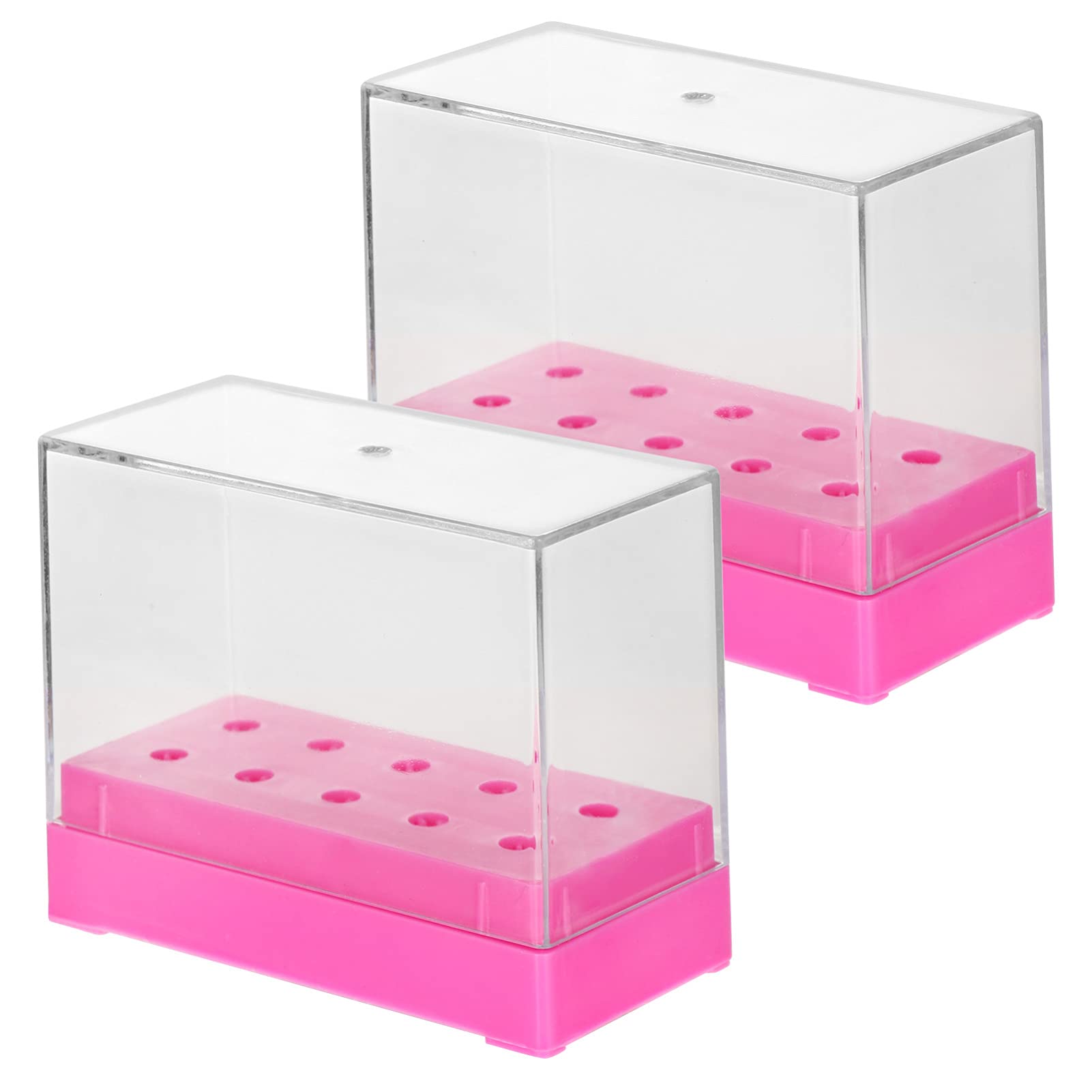 Uonlytech 2-Piece Nail Drill Bit Set with 10 Grinding Heads - Tungsten Steel Tray & Plastic Display Box for Professional Manicure & Pedicure | Perfect for Salon, Home Nail Care & DIY Gel Polish Removal