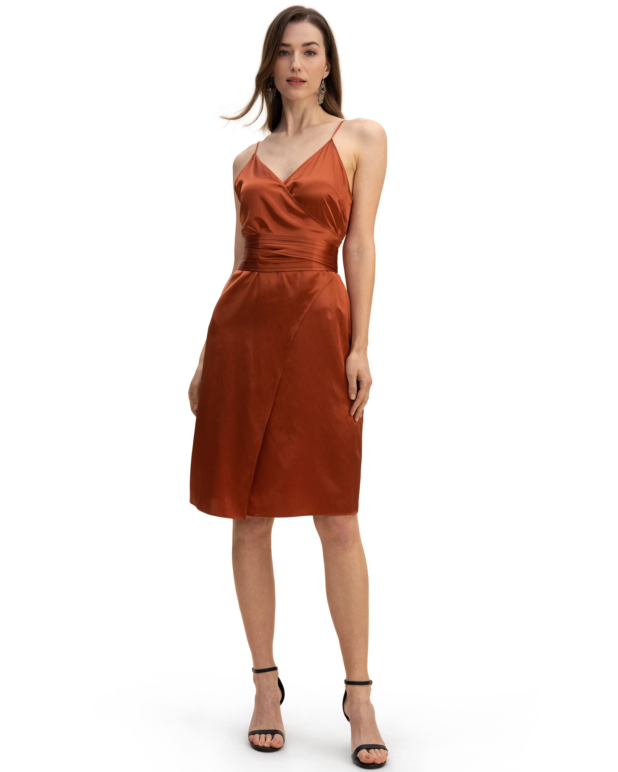 LilySilk 100% Pure Silk Cocktail Dress for Women - 22MM Silk Wrap Elegant Spaghetti Strap Evening Gown | Perfect for Club, Wedding, Party & Special Occasions
