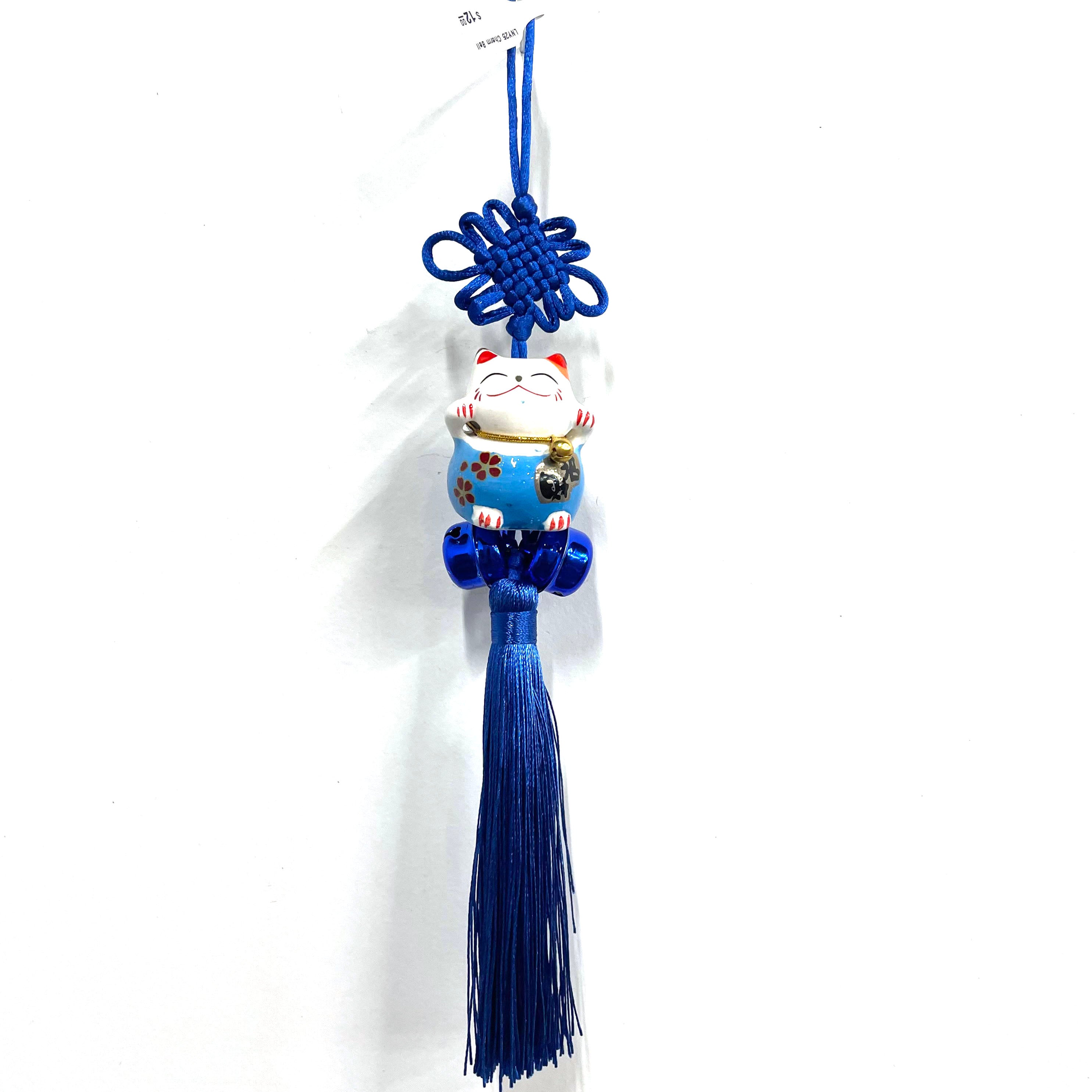 Lucky Cat Charm for Good Fortune - Blue Maneki Neko Figurine for Home, Office & Business Success | Chinese New Year Decor & Feng Shui Gift