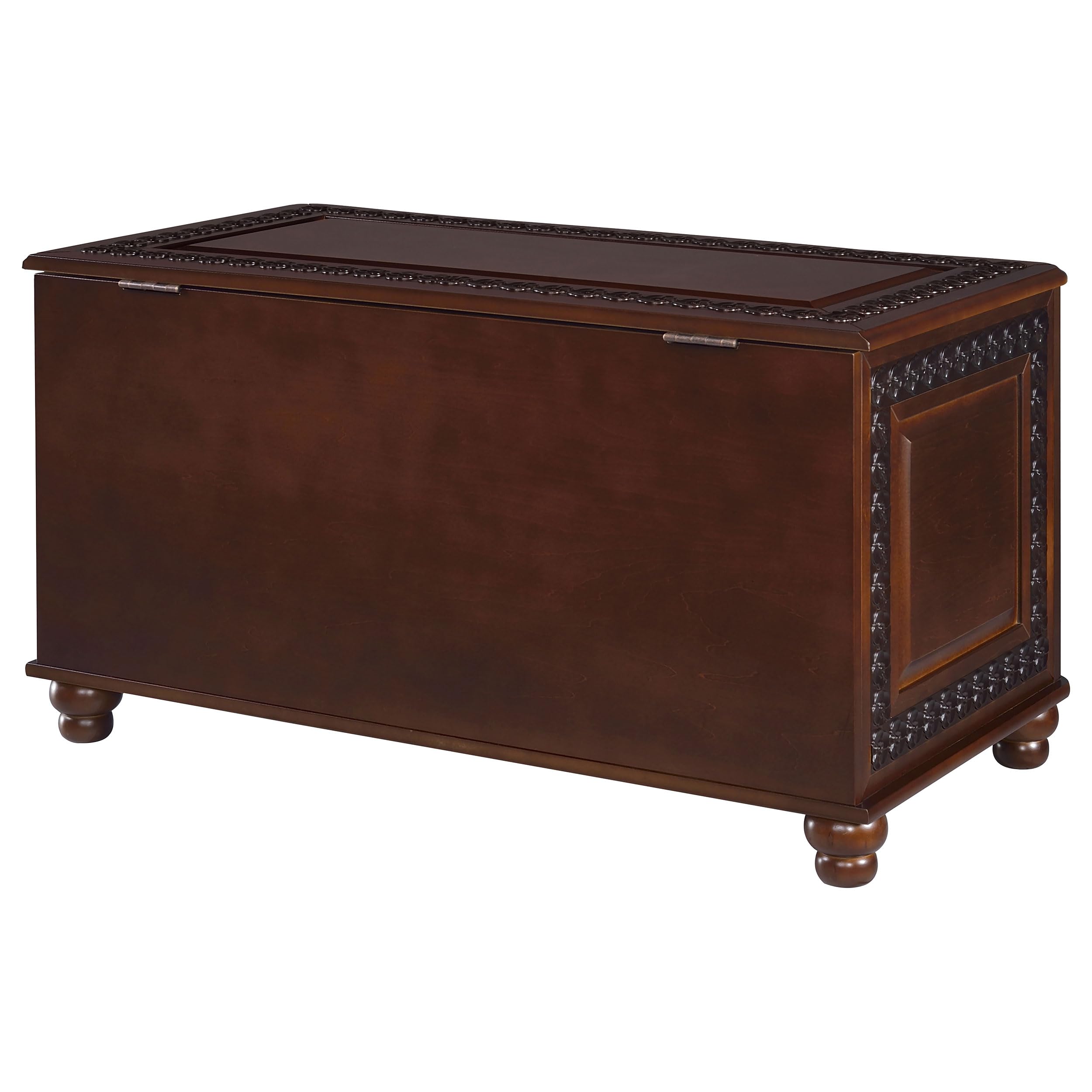 Coaster Home Furnishings Finlay Traditional 40-Inch Wood Storage Trunk - Cedar Lined Hope Chest for Bedroom, Kids Room & Nursery - Dark Tobacco Finish (900012) - Perfect for Blanket Storage, Toy Organization & Seasonal Decor