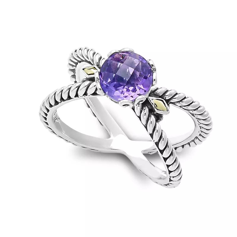 Glow X Ring - Genuine Amethyst Crystal Jewelry for Women | Elegant Purple Gemstone Ring for Gifts, Parties & Night Out