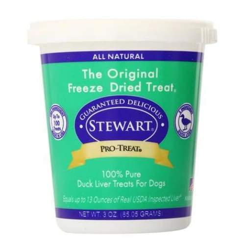 Premium Freeze-Dried Duck Liver Dog Treats by Stewart Pro - Grain-Free, All-Natural 3oz Tub - Perfect for Training Rewards & High-Value Treats