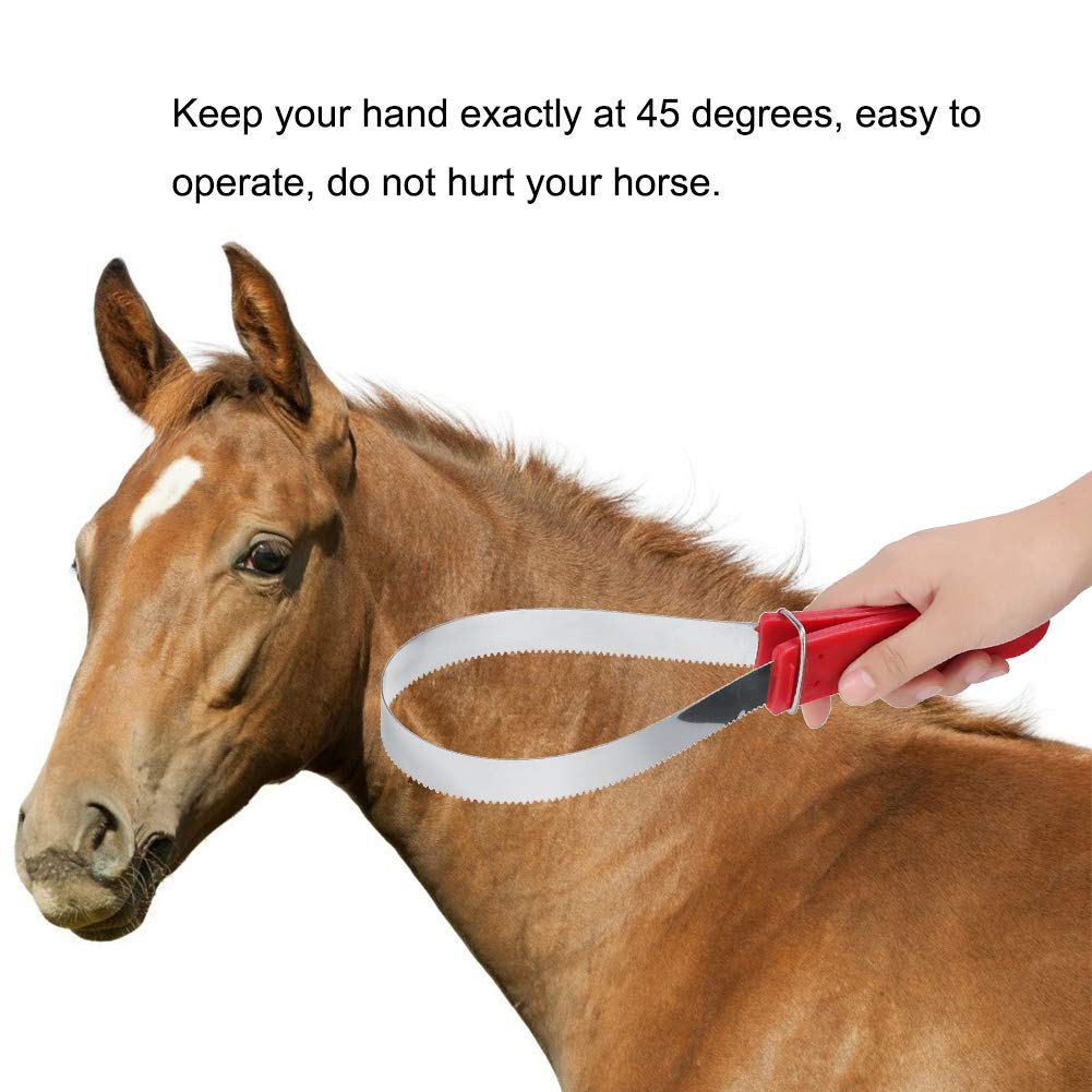 Premium Stainless Steel Dual-Sided Shedding Blade for Horses & Dogs - Heavy Duty Grooming Brush with Non-Slip Handle - Perfect for Removing Loose Hair, Undercoat & Mats During Shedding Season