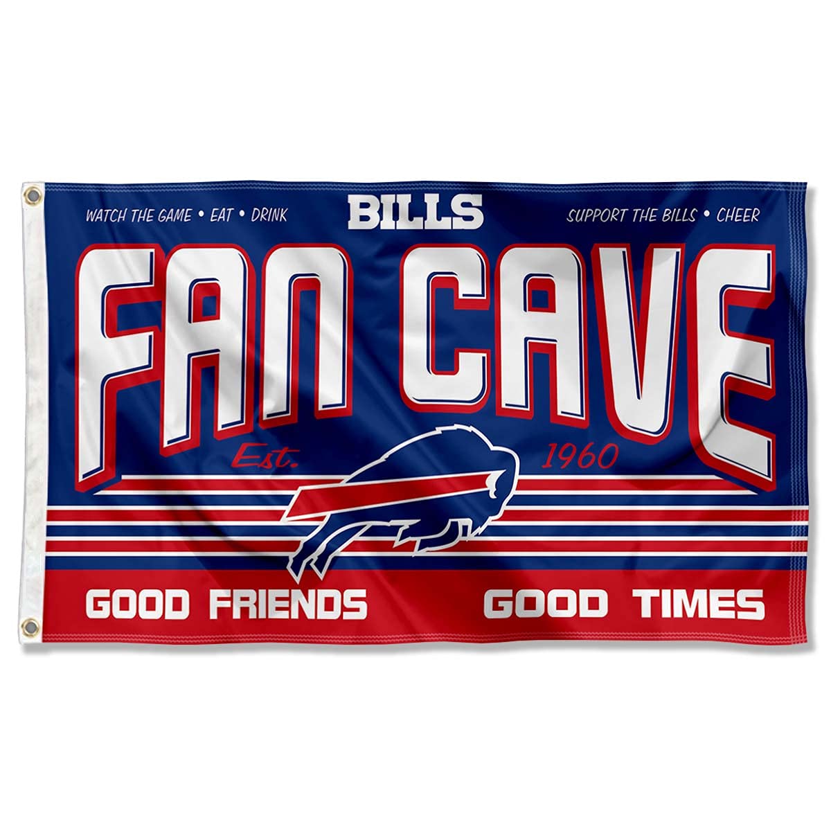 WinCraft Buffalo Bills Fan Man Cave Banner Flag - NFL Team Decor for Game Room, Tailgate Parties & Sports Bar