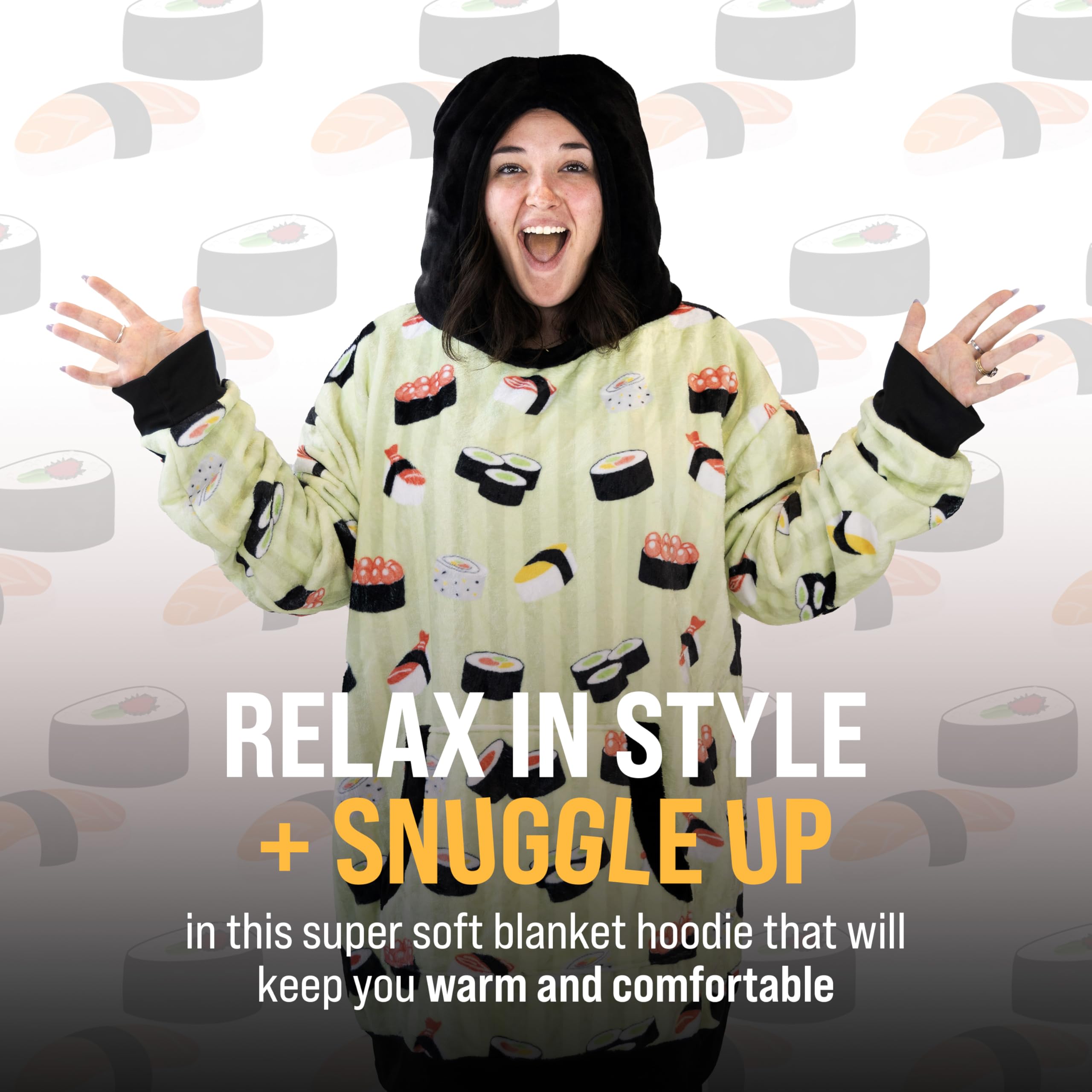 Plushible Wearable Blanket Hoodie for Adults - 2-in-1 Oversized Hoodie Blanket with Pillow & Long Sleeve Pocket - Soft Cozy Valentine's Gift for Women & Men - Perfect for Netflix Nights, Camping & Lounge Wear