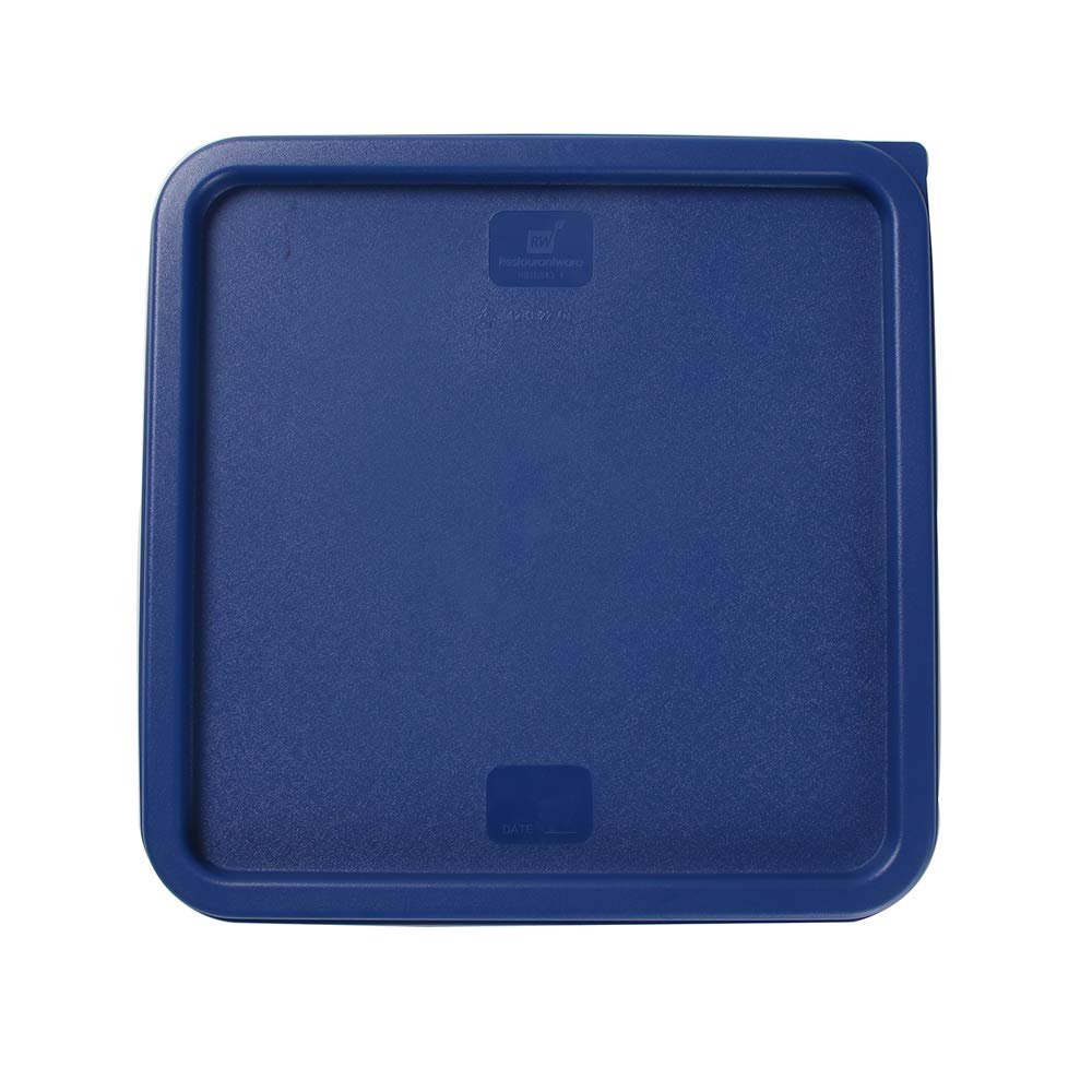 Restaurantware - 10 Pack Square Plastic Food Storage Container Lids Only | Marinating & Meal Prep Lids with Date Indicator | Dishwasher & Freezer Safe | Blue Plastic Lids (Containers Sold Separately) | Perfect for Meal Prep, Leftovers & Food Storage Organization