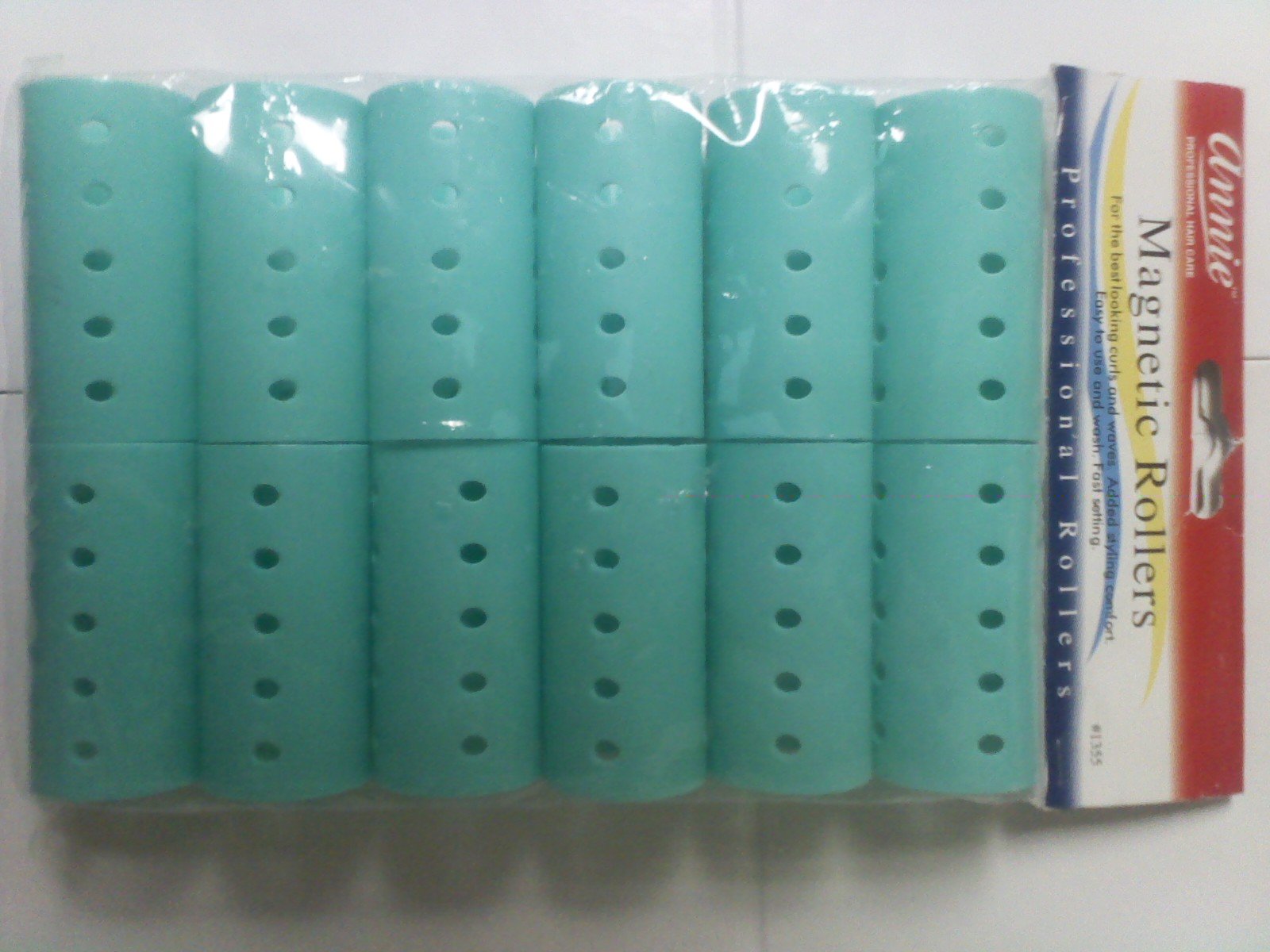 Annie Magnetic Rollers #1355 Green - Set of 12 (1-1/8 Inch) Hair Curlers for Salon & Home Styling - Perfect for Creating Voluminous Curls & Waves