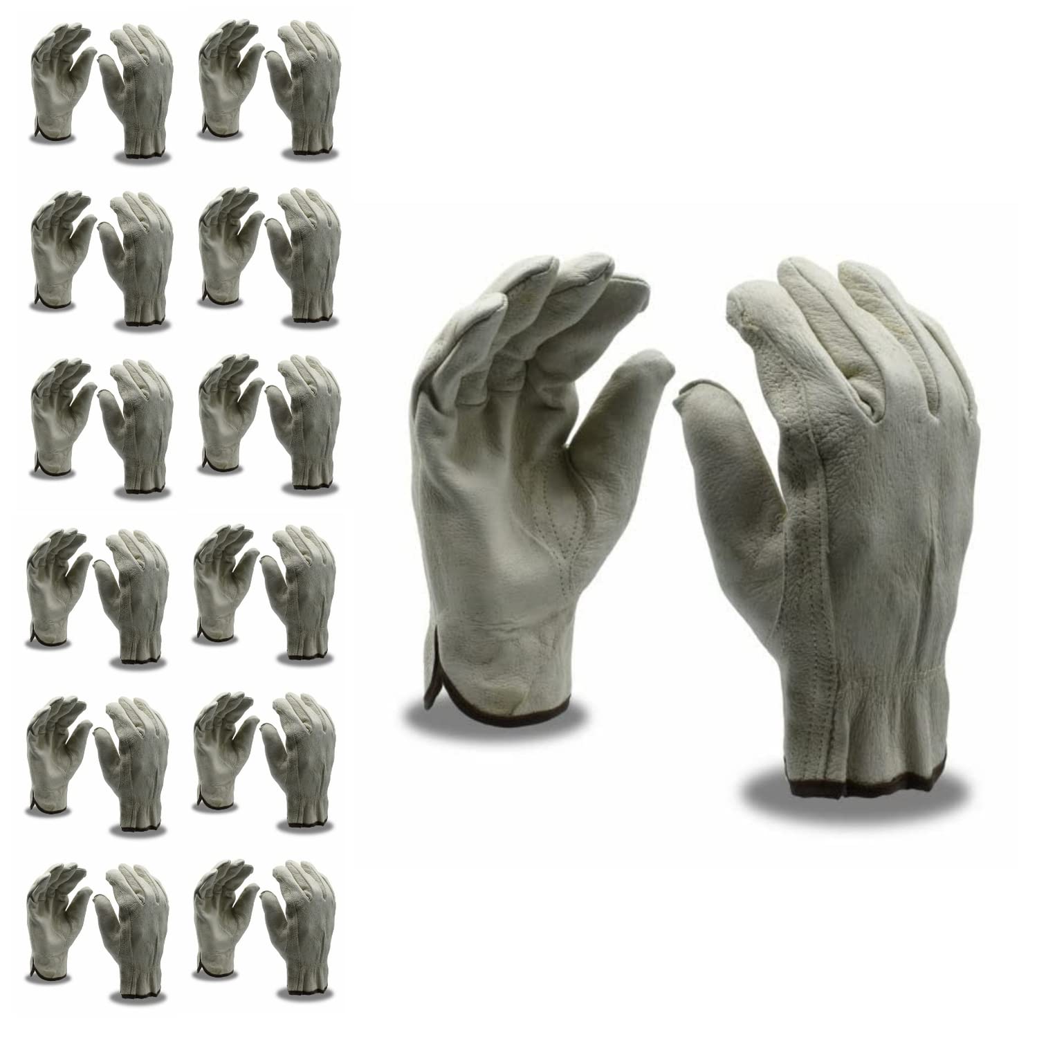 Cordova 8810XXL Standard Grain Pigskin Driver Gloves - Unlined, Shirred Elastic Back, Keystone Thumb - 2X-Large (12-Pack) | Durable Work Gloves for Construction, Landscaping & Automotive Repair