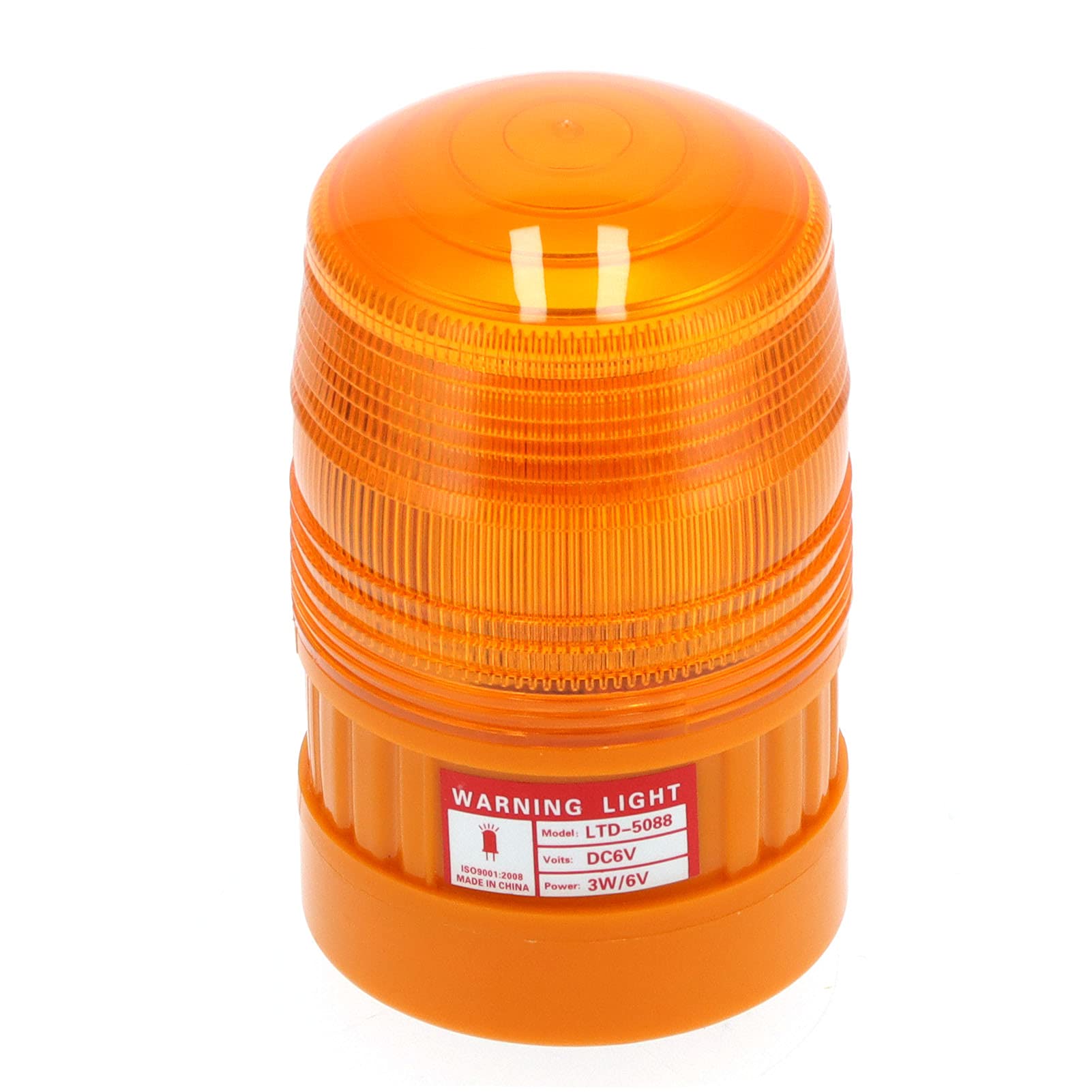 6V LED Safety Warning Lights - Orange Emergency Strobe Lights for Traffic, Construction, Roadblocks | ABS/Magnet Mount | High Visibility Hazard Beacons