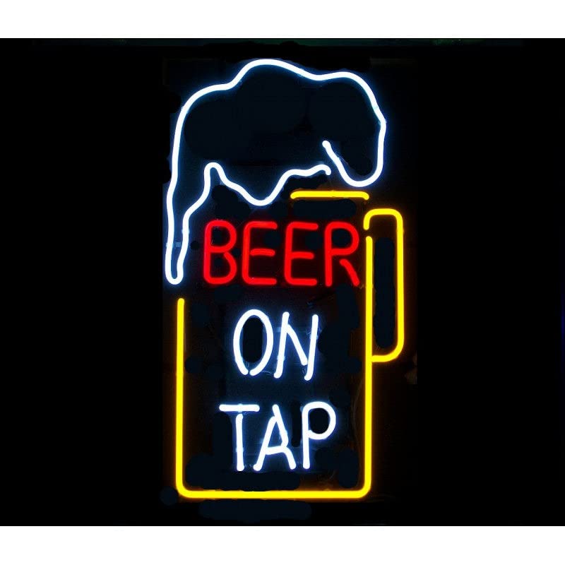Vintage Beer On Tap Neon Bar Sign - Retro LED Pub Light for Home, Man Cave & Game Room Decor - Perfect for Bars, Taverns & Basement Hangouts