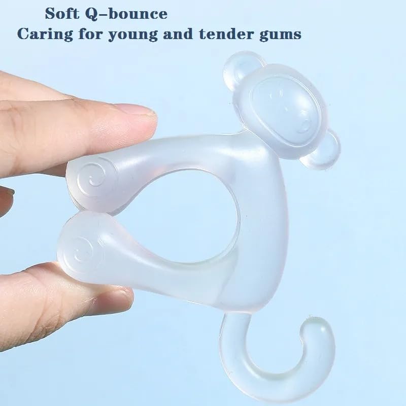Baby Monkey Teether - 100% Safe Nano Silicone, Easy Grip, Boilable & Dust Resistant for Infants | Perfect for Soothing Sore Gums During Teething, Playtime & Travel