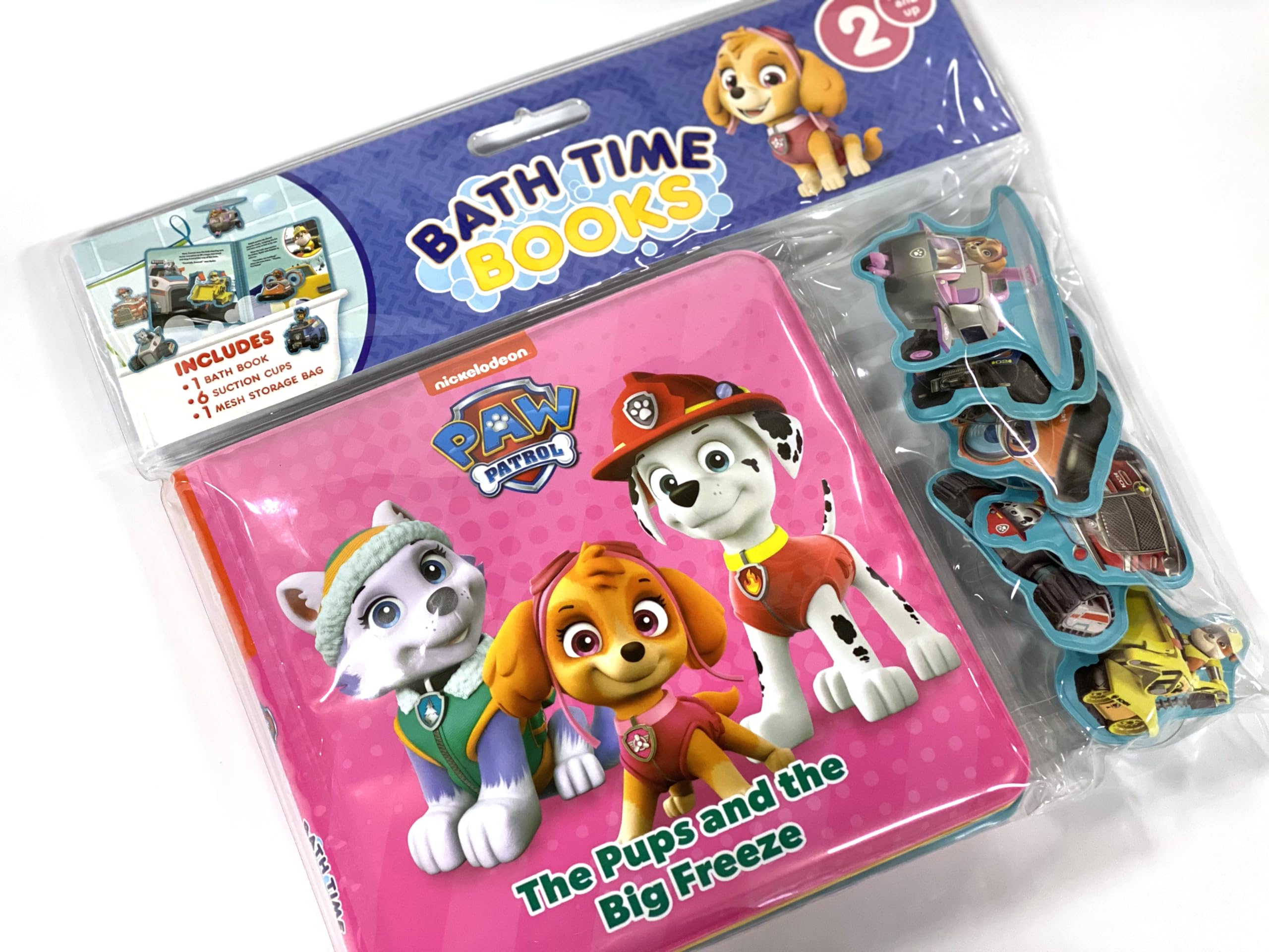 Paw Patrol Bath Book for Kids - 6 Padded Suction Cups, Fun Bath Time Activity