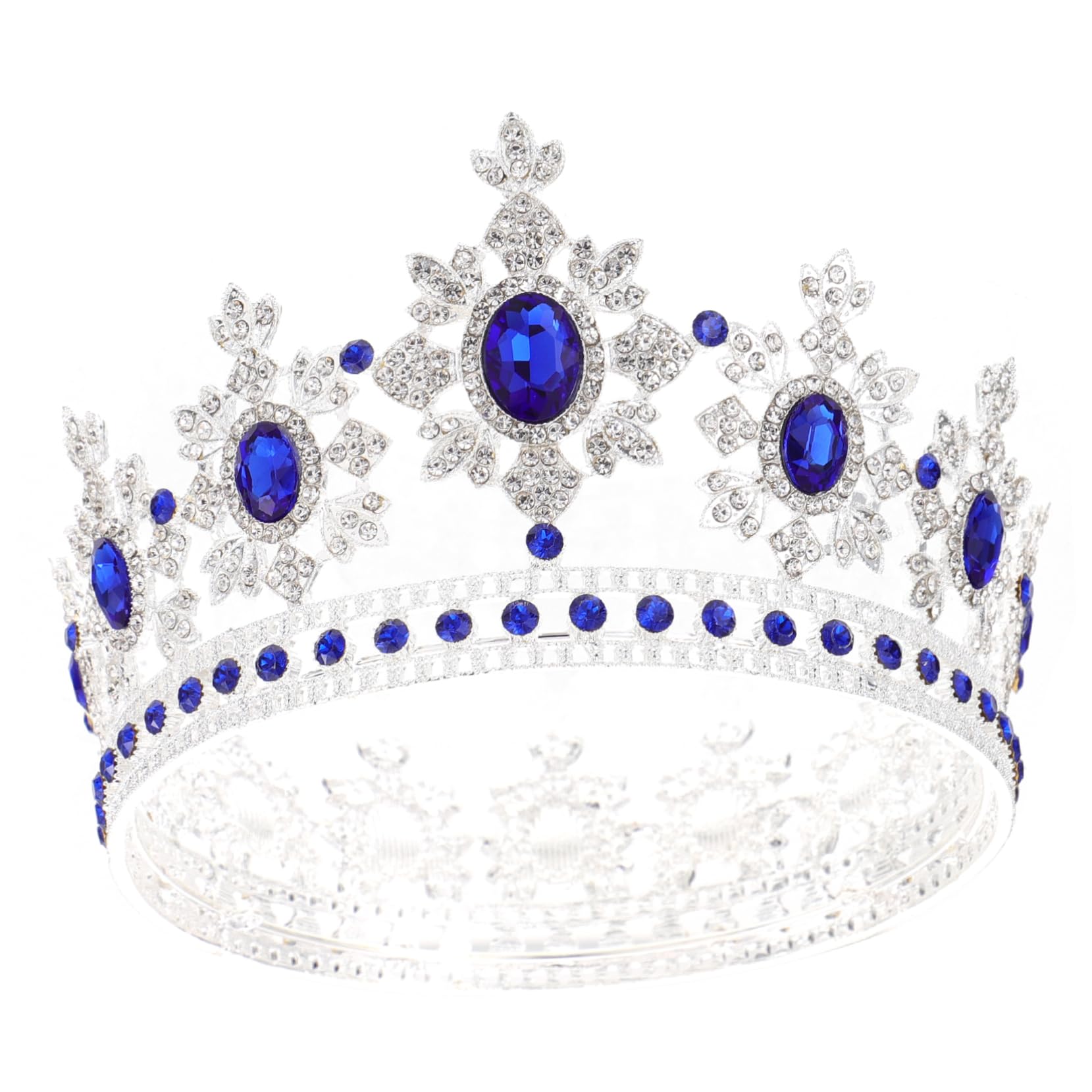 Sparkly Crystal Wedding Tiara - Round Bridal Headpiece with Baroque Alloy Design for Bride, Bridesmaid & Princess | Perfect for Weddings, Birthdays, Prom & Special Occasions