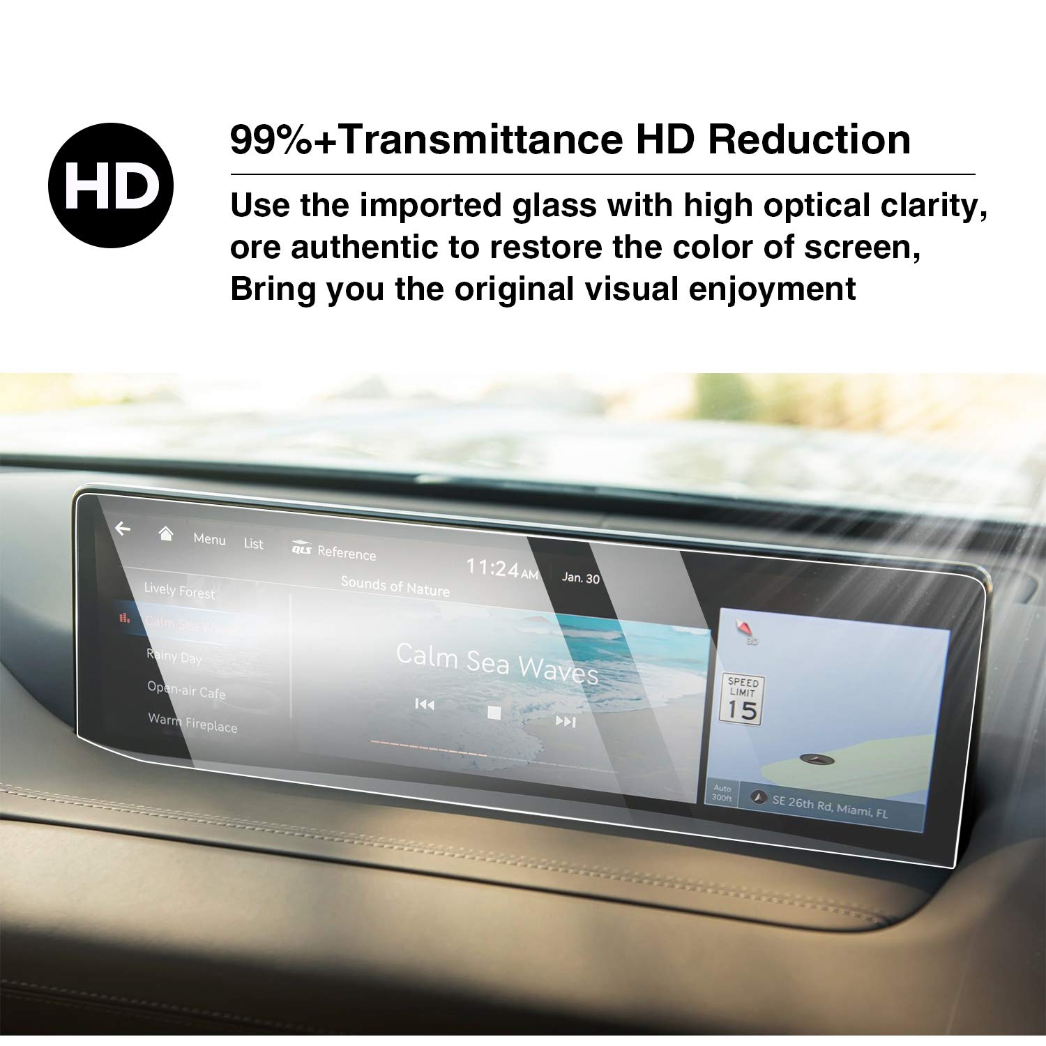 Premium Tempered Glass Screen Protector for 2021-2024 Genesis GV80 & G80 - 14.5