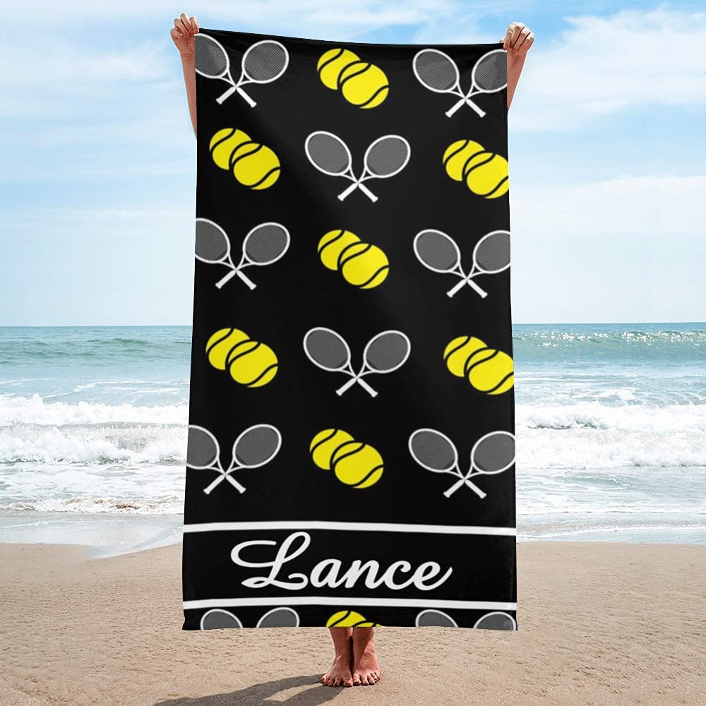 Custom Personalized Beach Towels with Name - Quick Dry Absorbent Microfiber Sand Proof Pool Bath Towel (30x60 inches) for Kids, Girls, Boys & Adults - Perfect for Swimming, Beach Trips, Picnics & Outdoor Activities