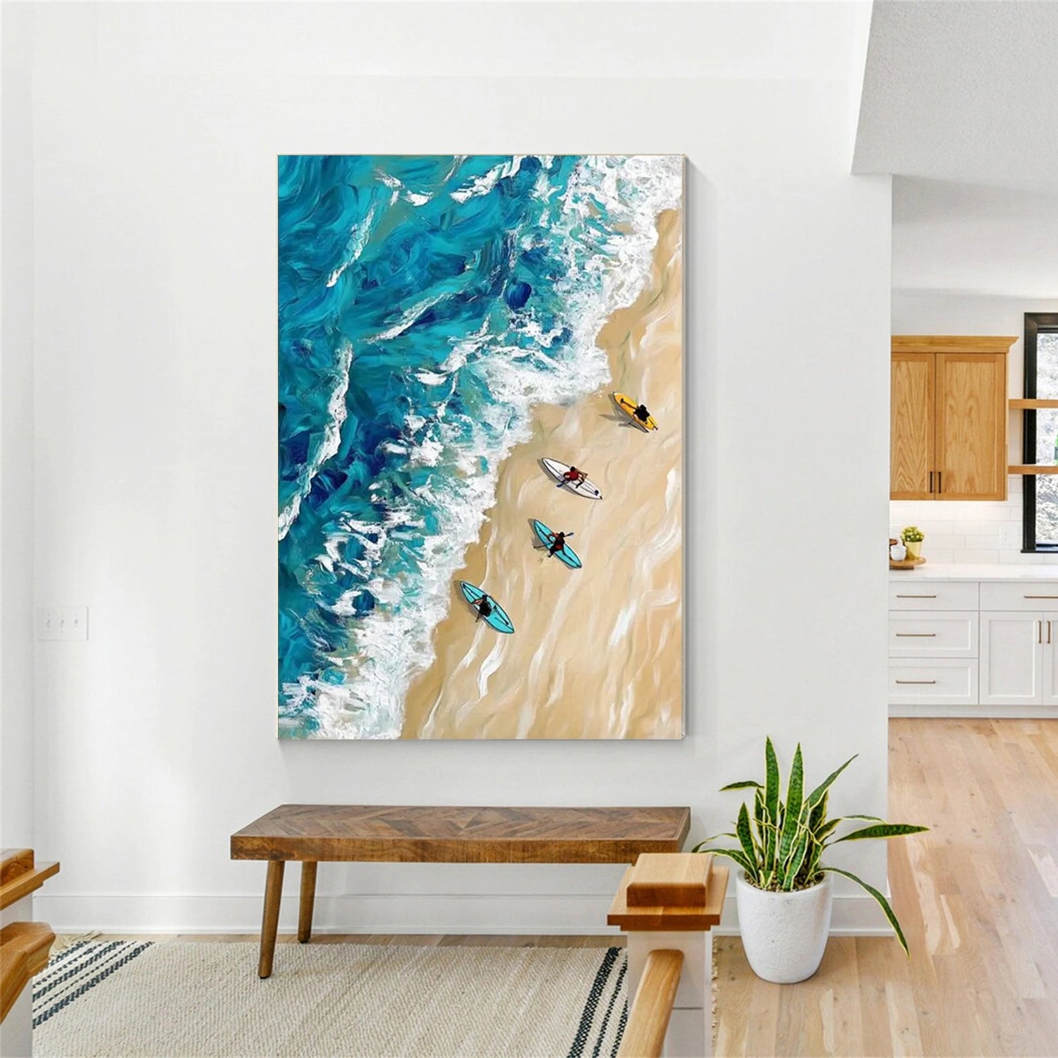 Swimming Sport Canvas Painting #SA010 - Handmade Wall Art Decor for Poolside, Beach House & Aquatic Themed Rooms