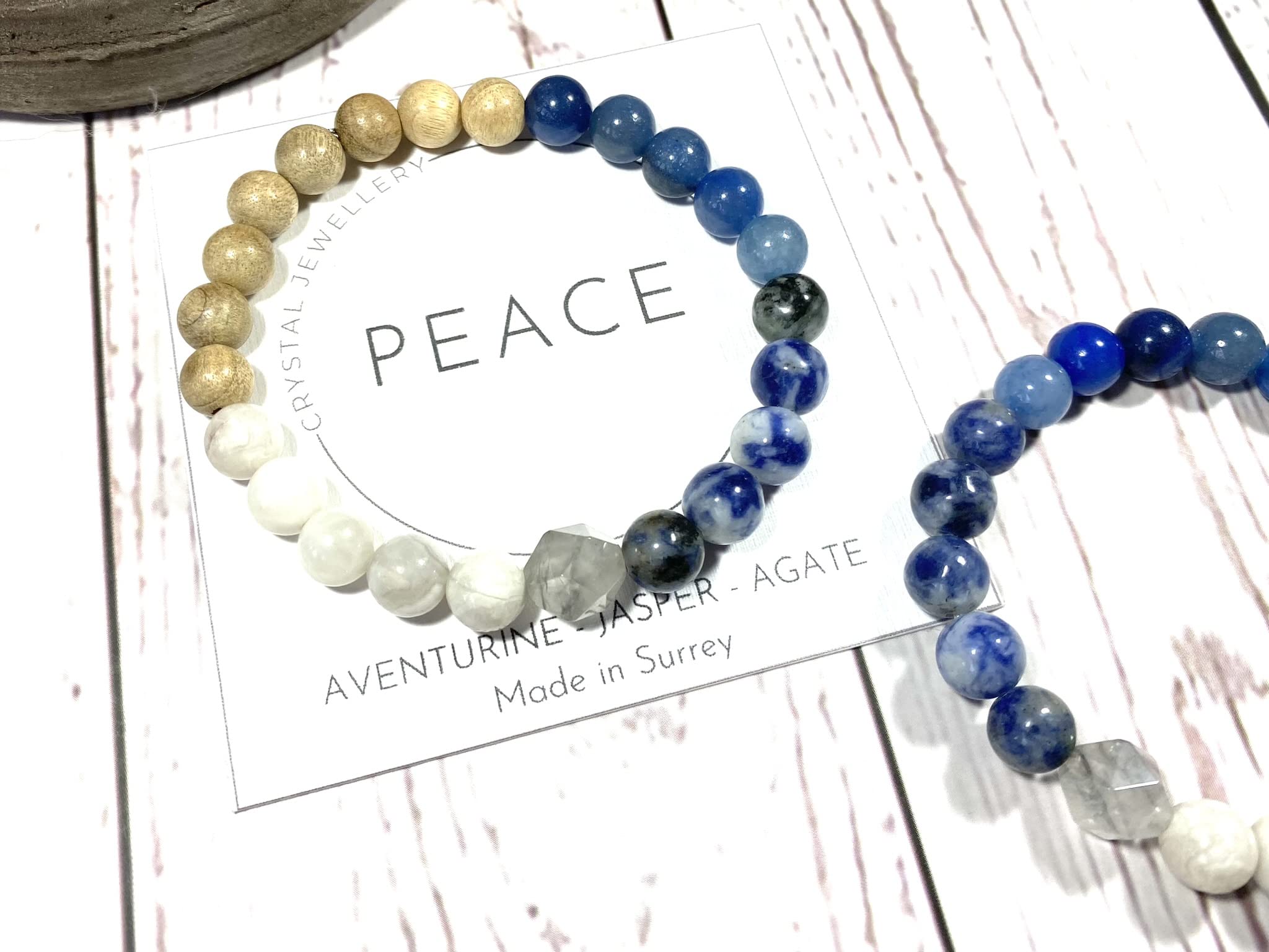 **Aventurine Blue Jasper Agate Crystal Bracelet - Essential Oil Diffuser Bracelet for Relaxation & Peace - 6 Inch - Perfect for Meditation, Yoga & Stress Relief Gifts**