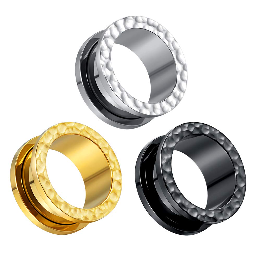 TBOSEN 1 Pair Stainless Steel Ear Gauges & Tunnels - 2G to 1 Inch (6mm-25mm) - Ear Stretchers, Plugs, Expanders for Pierced Ears - Perfect for Body Jewelry, Punk Style & Self-Expression
