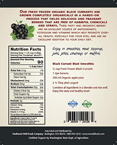 Organic Black Currants - Fresh Frozen Antioxidant Superfruit for Smoothies, Pies, Jams & Syrups | 9 lbs Bulk Pack | Healthy Diet & Baking Ingredient | Perfect for Breakfast, Desserts & Homemade Recipes