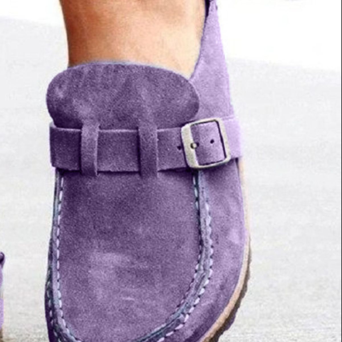Comfortable Round Toe Low Heel Buckle Loafers for Women - Classic Casual Slip-On Shoes for Office, Travel & Everyday Wear
