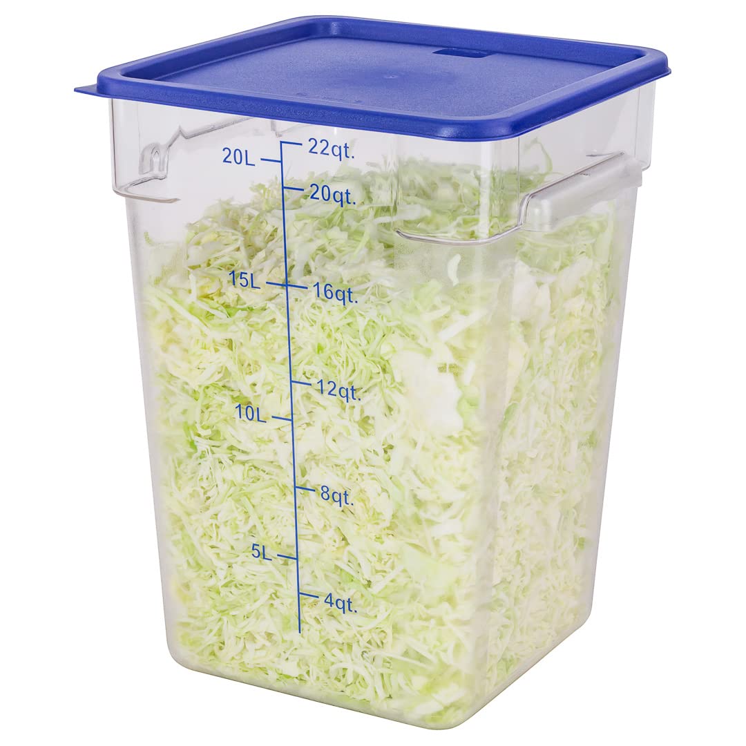 Restaurantware - 10 Pack Square Plastic Food Storage Container Lids Only | Marinating & Meal Prep Lids with Date Indicator | Dishwasher & Freezer Safe | Blue Plastic Lids (Containers Sold Separately) | Perfect for Meal Prep, Leftovers & Food Storage Organization