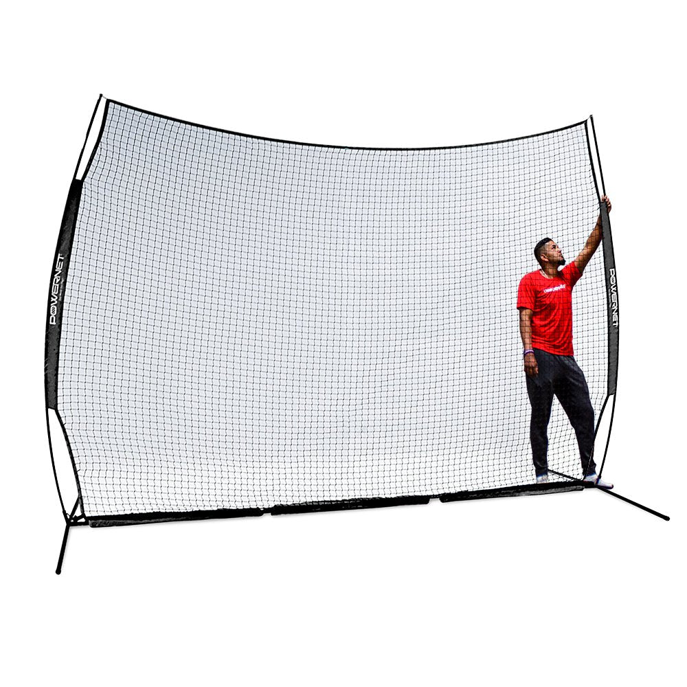 PowerNet 12 ft x 9 ft Sports Barrier Net - Heavy Duty Practice & Safety Netting for Baseball, Soccer, Golf - Perfect for Backyard, Training & Field Protection
