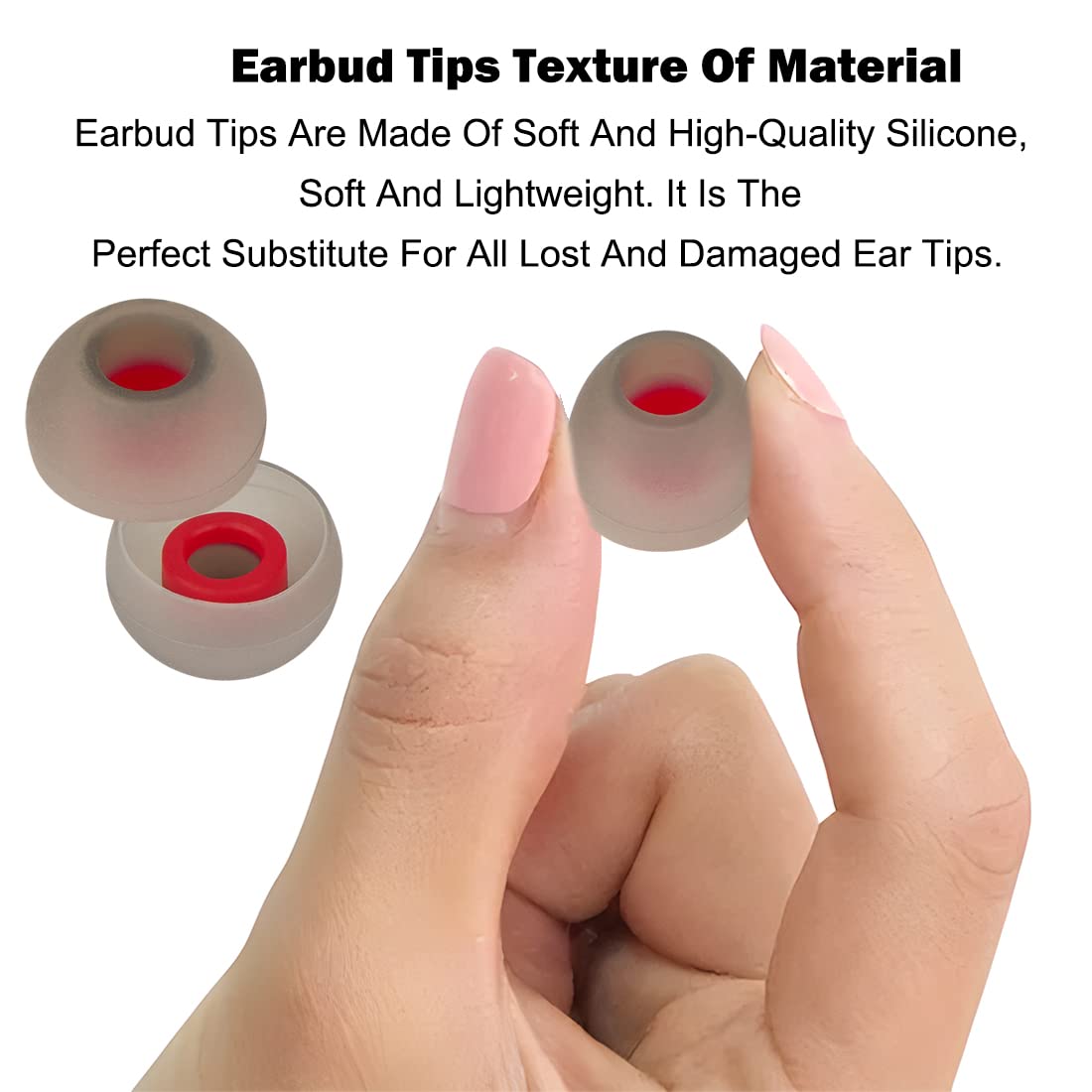 DMZHY Earbud Tips Replacement for Powerbeats 2/3, LG & Samsung - 9 Pairs (Red, M) - Perfect for Workouts & Travel