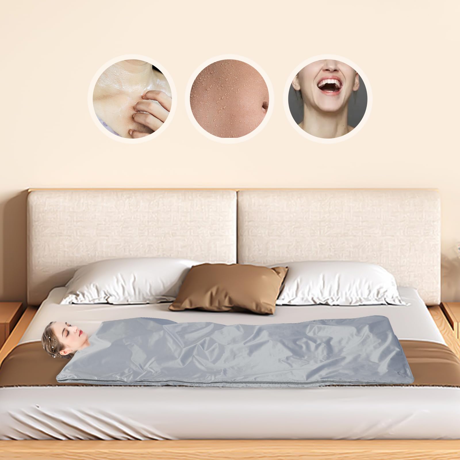 Premium Electric Sauna Blanket for Weight Loss & Heat Therapy - 2 Zone Heating Controller for Full Body Relaxation - Perfect for Home Spa, Detox & Recovery