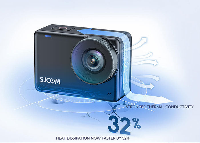 SJCAM SJ10 Pro 4K 60FPS Waterproof Action Camera with Dual Band WiFi & Gyro Stabilization - Perfect for Sports, Vlogging, and Live Streaming Adventures